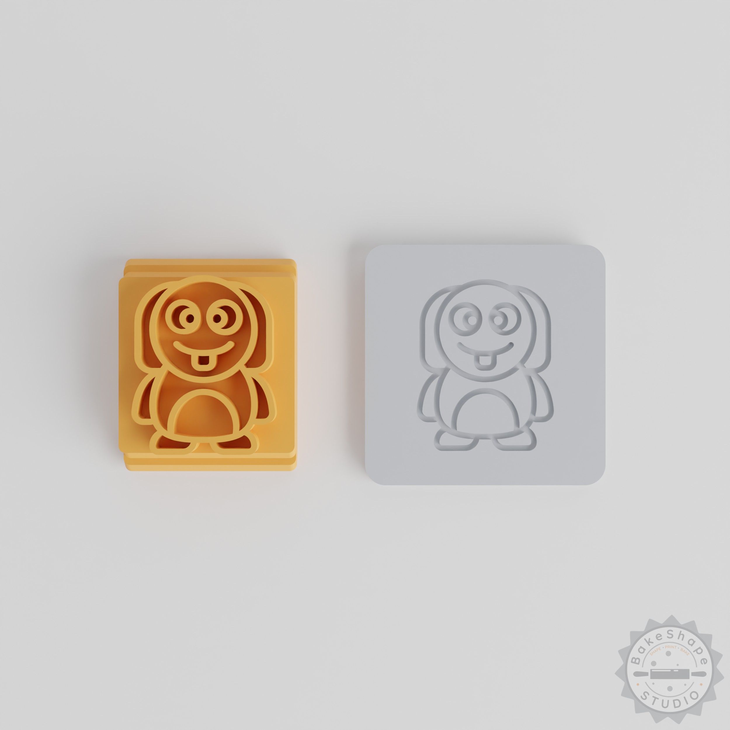 Long Ear Monster Stamp Tile Set, 5 Sizes, Cartoon Character Clay & Cookie Mold