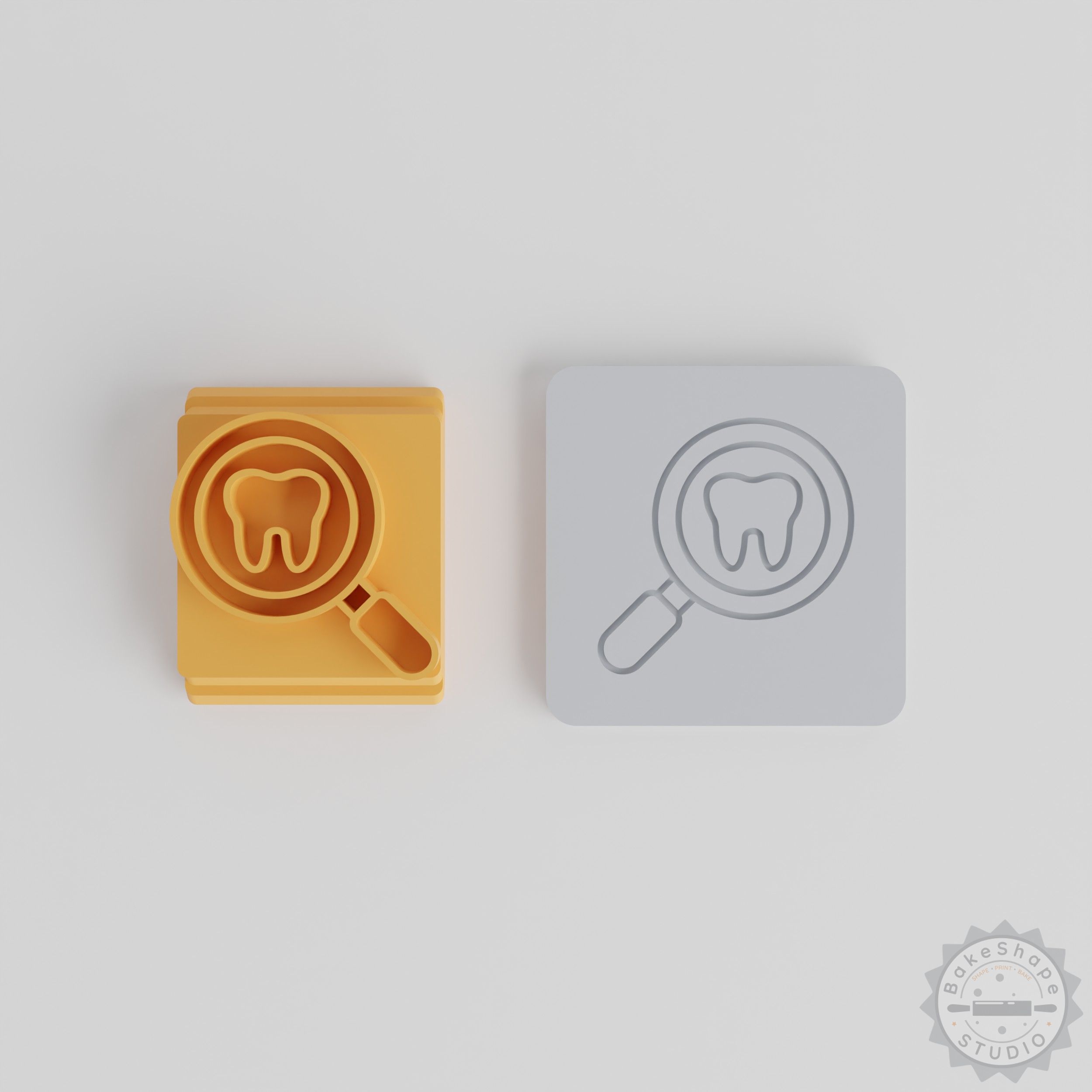 Magnify Glass Set for Detailed Tooth Examination, Includes 5 Stamp Tile Designs, Ideal for Dental Checks, Oral Inspections