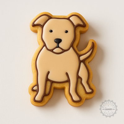Decorated example 1 of American Pit Bull Cookie Cutter Set, Shape and Stamp for Cookies, Fondant, 6-Piece S/M/L Sizes