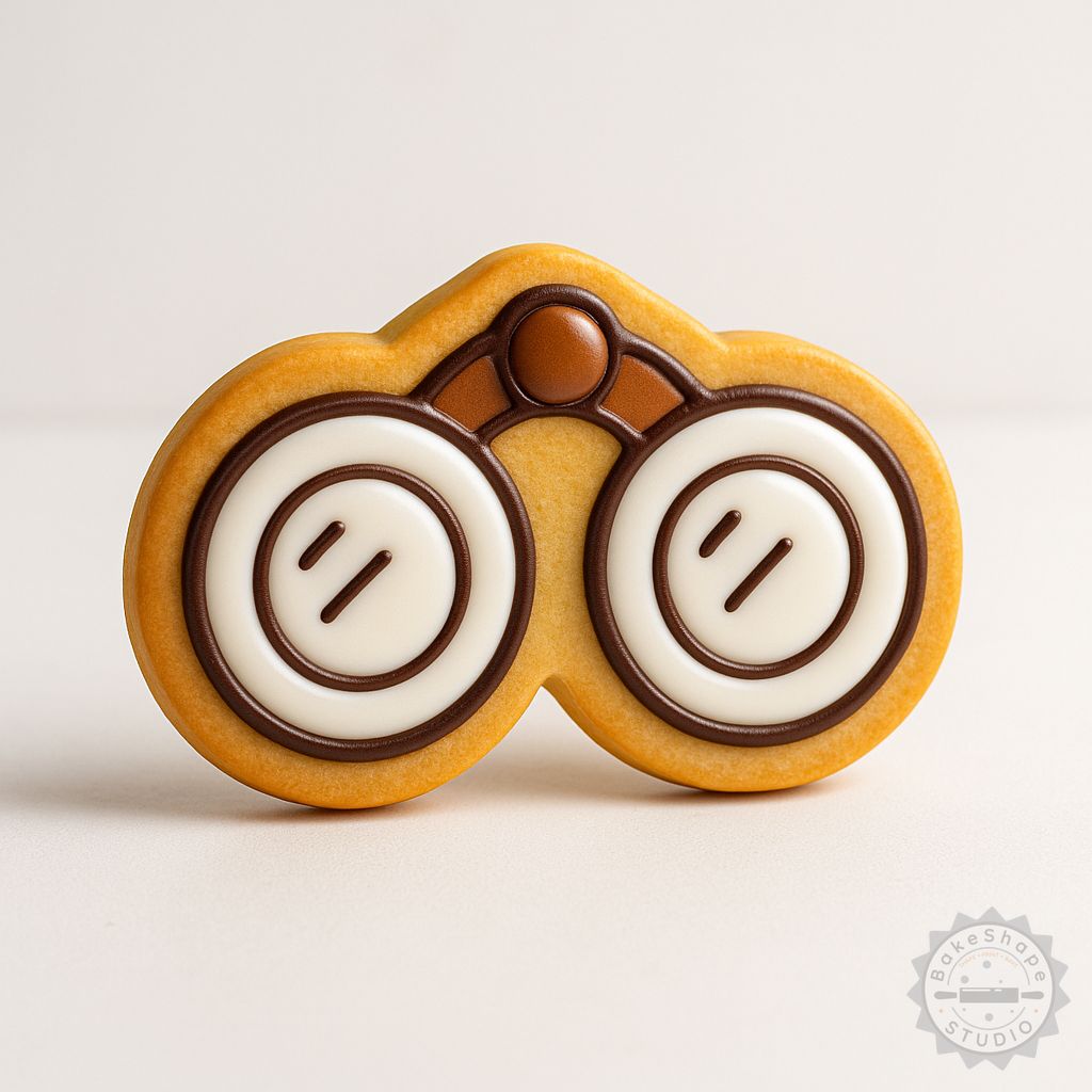 Binoculars cookie cutter and stamp STL for 3D printing in small, medium, and large sizes