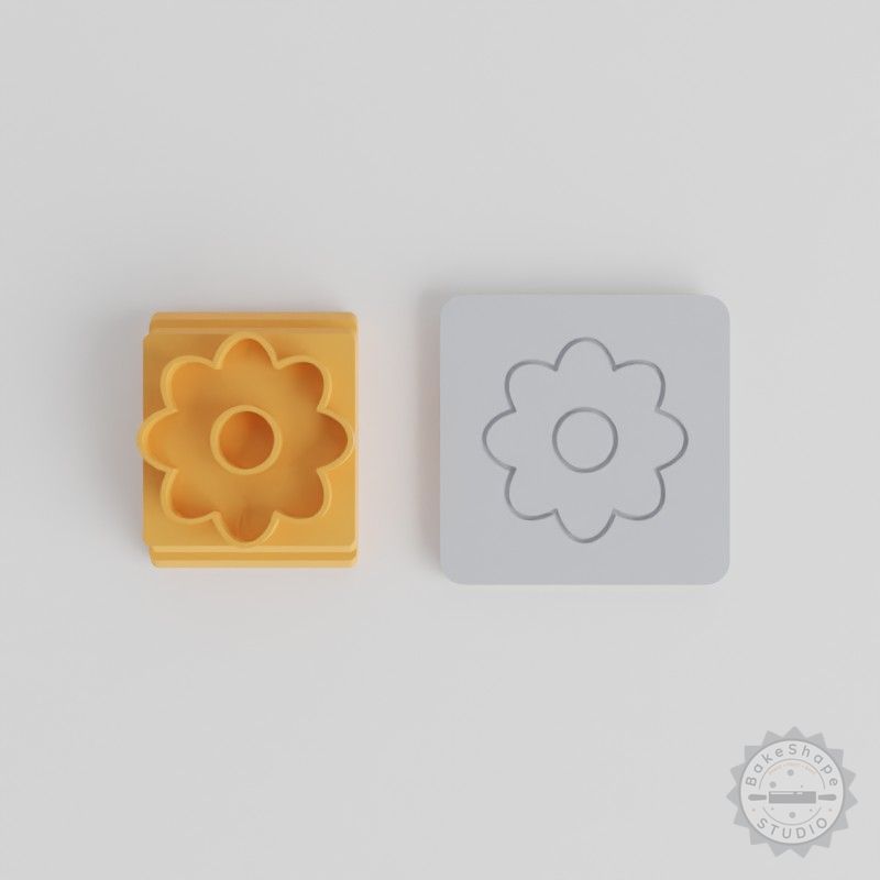 Flower Stamp Tile Set, 5 Sizes, Perfect for Clay, Cookies, Fondant, Floral Design