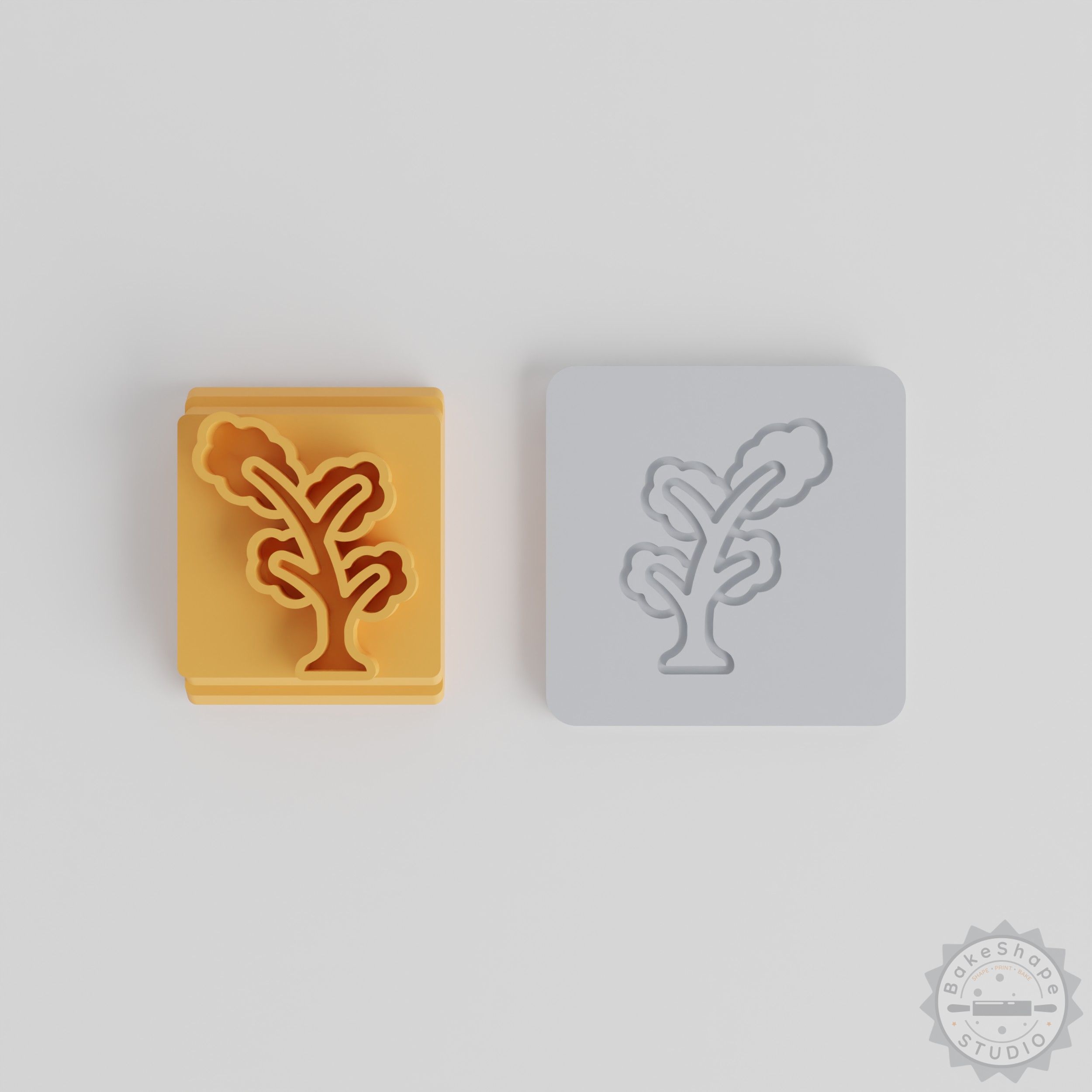 Leaning Tree Stamp Tile Set, 5 Pieces, Versatile for Clay, Cookies, Fondant, 5 Motif Sizes