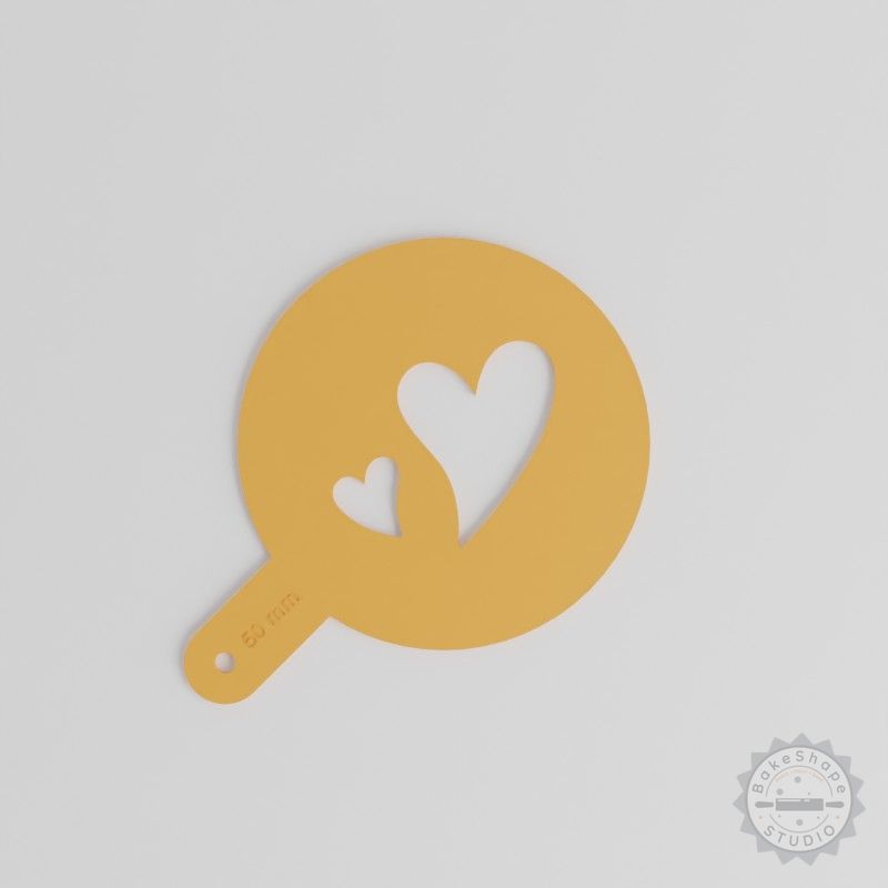 Heart Art Stencil Set, 5 Sizes, for Latte, Decor and Crafts, Compatible with Sugar, Cocoa, Glitter