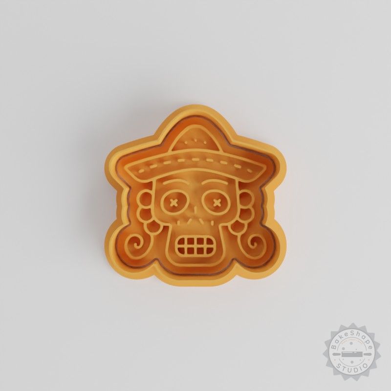 Skull Cookie Cutter and Stamp Set, 6-Piece, S/M/L, Perfect for Cookies and Fondant, Skeleton Head, Day-of-the-Dead