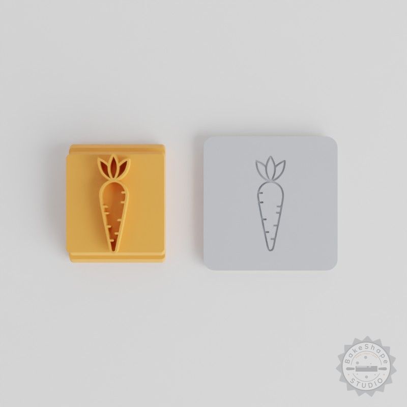 Carrot Stamp Tile Set for Clay, Cookie, Fondant Crafts with 5 Motif Sizes