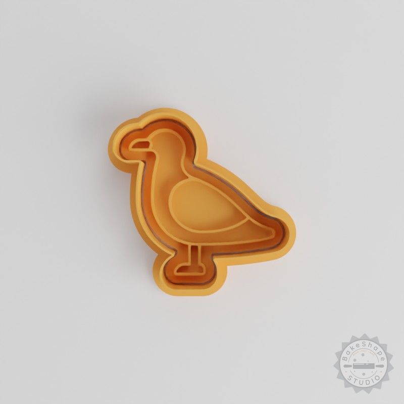 Seagull Bird Cookie Cutter Set with 6 Pieces, Shape and Stamp, Perfect for Fondant and Pastry Decor, Includes S/M/L Sizes