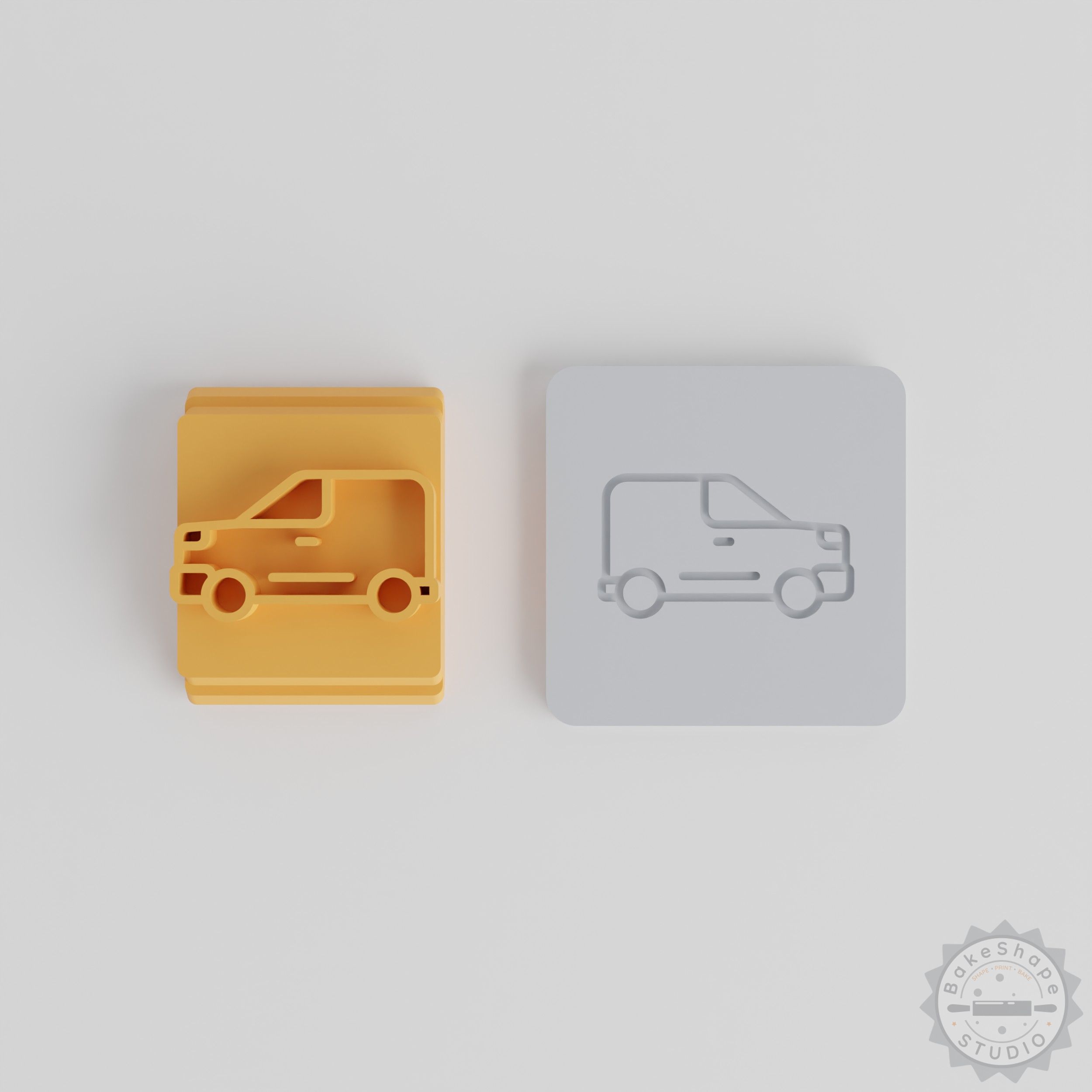 Small Van Stamp Tile Set, 5 Motif Sizes for Clay, Cookies, Fondant