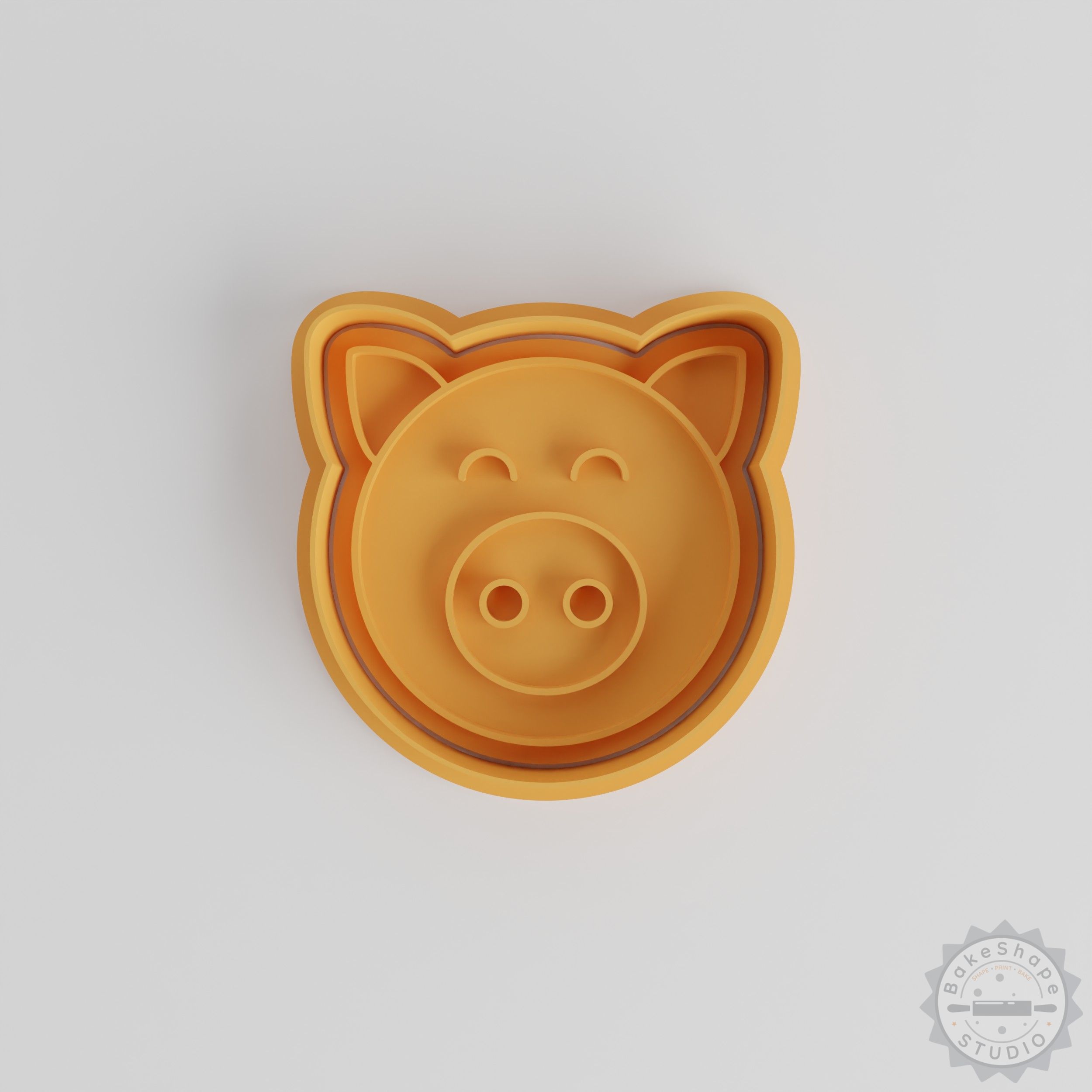 Pig Cookie Cutter Stamp Set, 6-Piece Farm Animal Fondant Molds, S/M/L Sizes