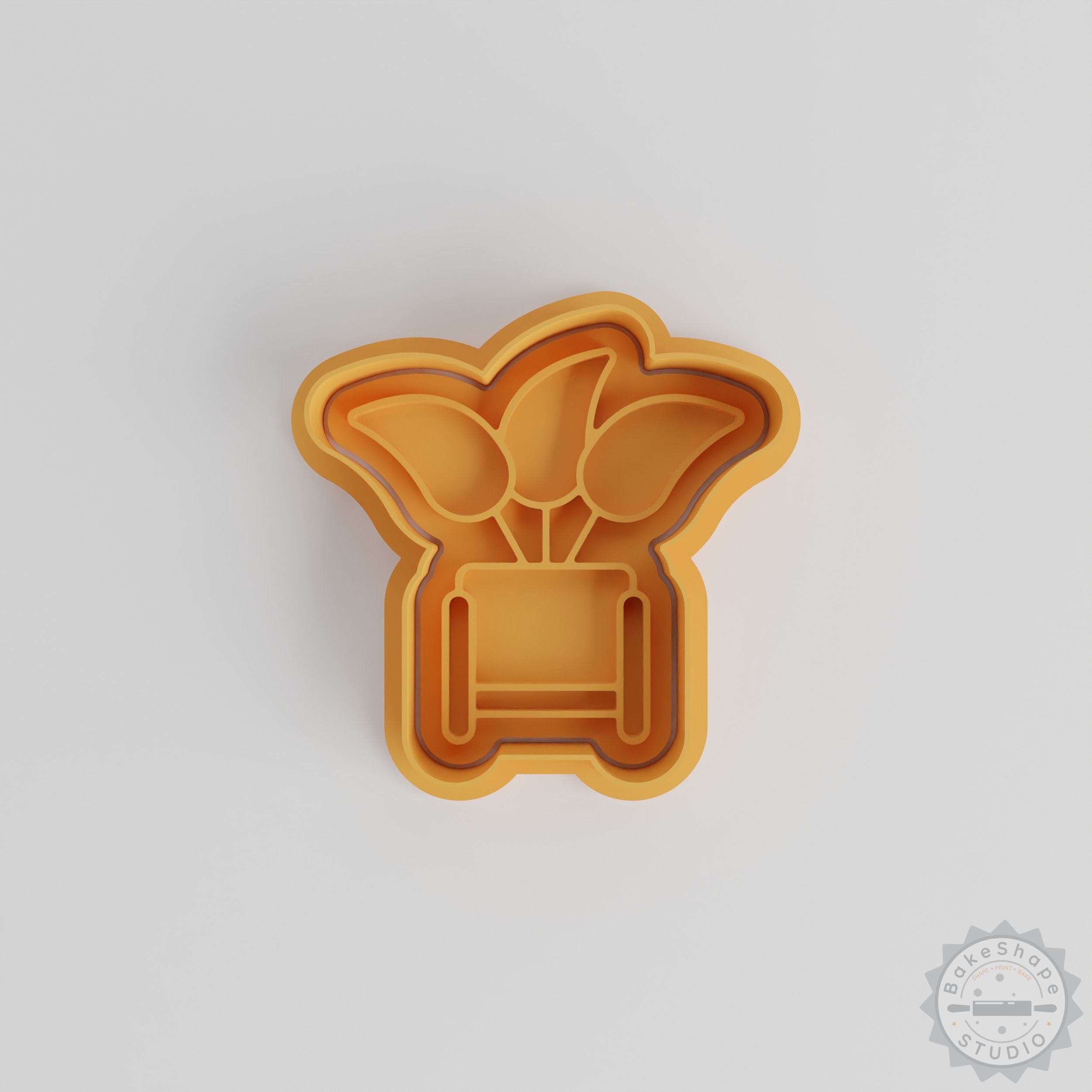Modern Pot Plant Cutter & Stamp Set for Cookies, Fondant - 6 Pieces (S/M/L)