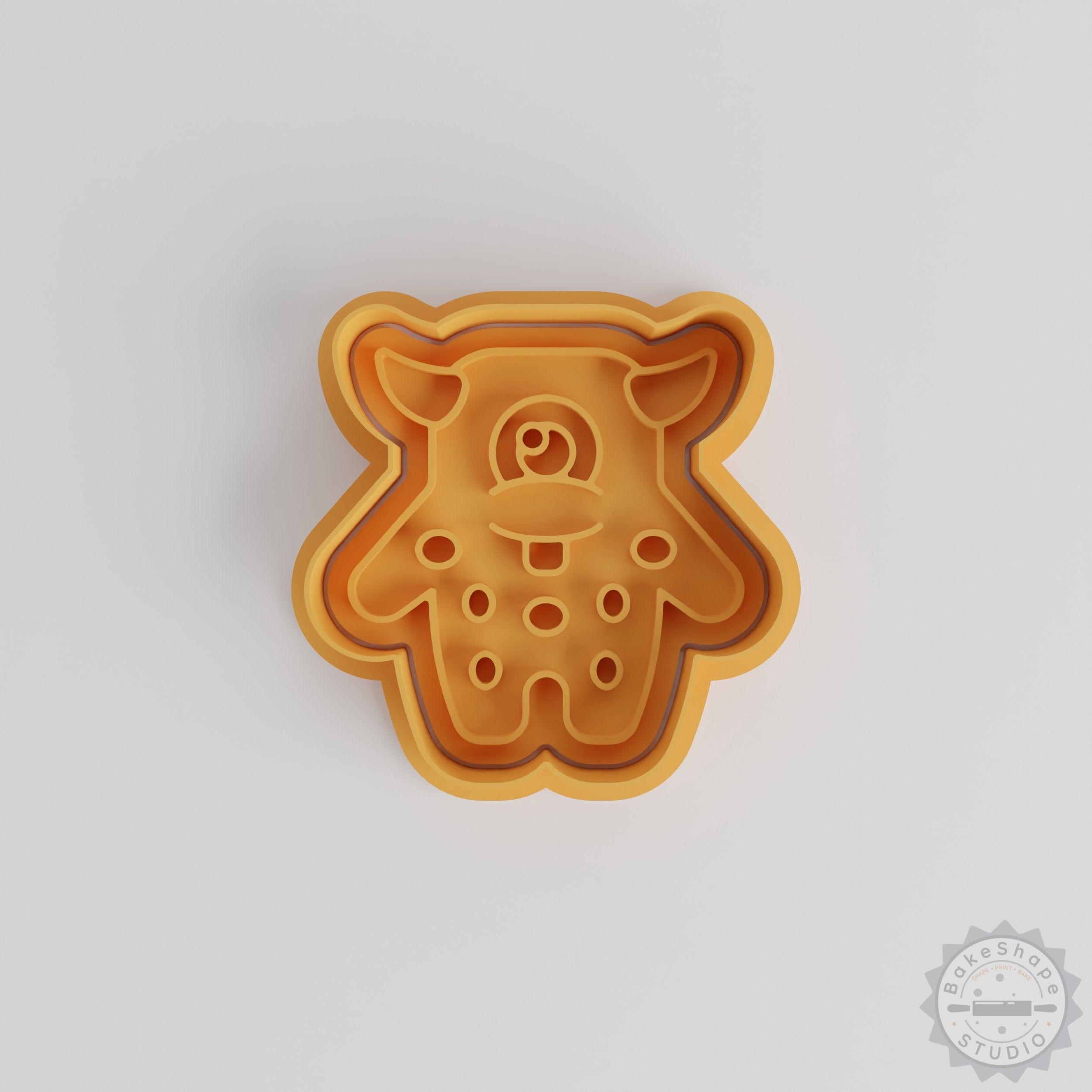 Spotted Rectangle Monster Shape Cutter & Stamp Set, Fun Cookie & Fondant Tools, 6-Piece