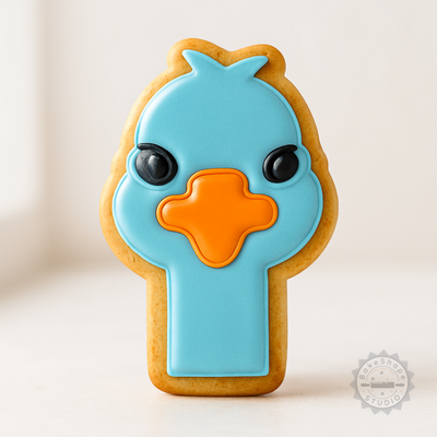 Decorated example 1 of Ostrich Shape Cutter and Stamp Set, 6-Piece Cookie and Fondant Design Tools