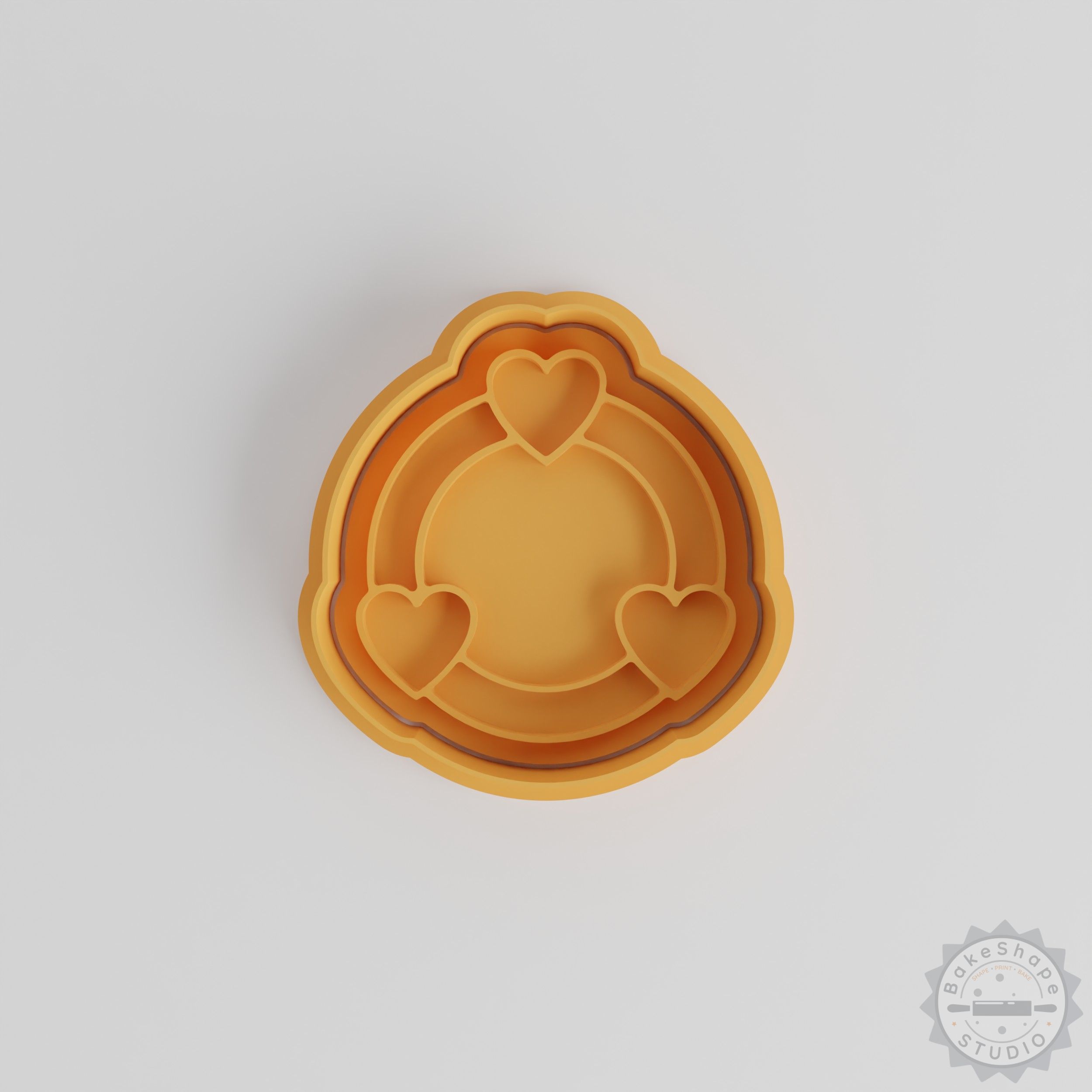 Heart Shape Cookie Cutter and Stamp Set, Love and Romantic Designs, 3 Sizes, 6 Pieces