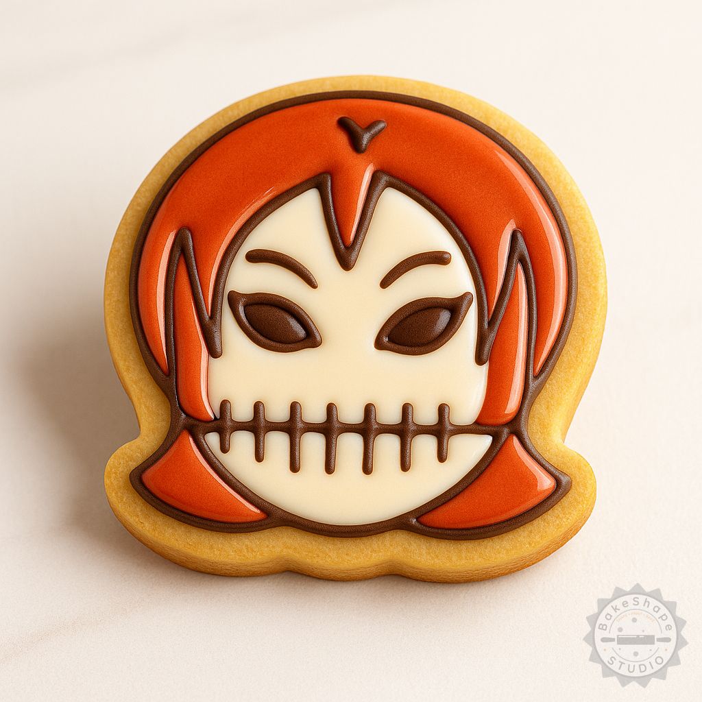 Skull Girl cookie cutter and stamp STL files for Halloween-themed baking and decorating