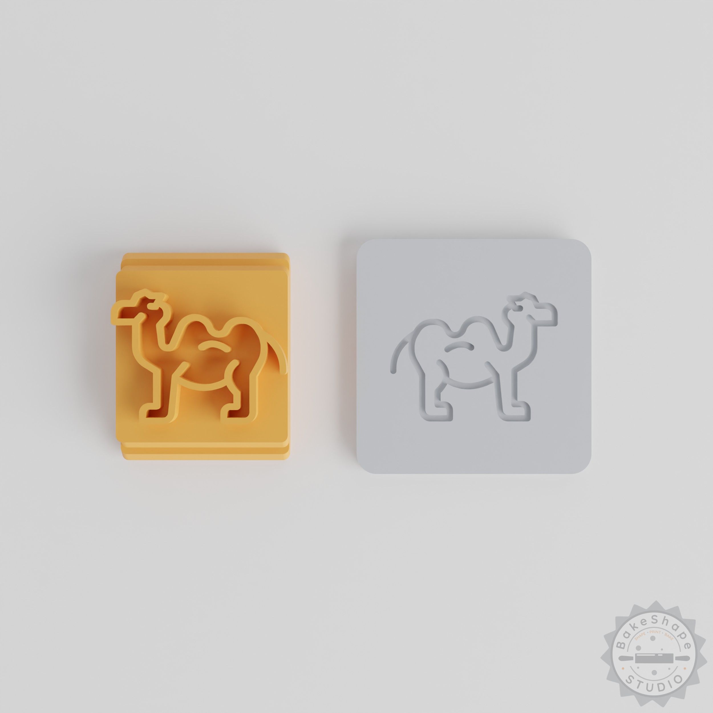 Camel stamp clay and craft stamp STL for detailed 3D printed impressions on cookies, fondant, and clay