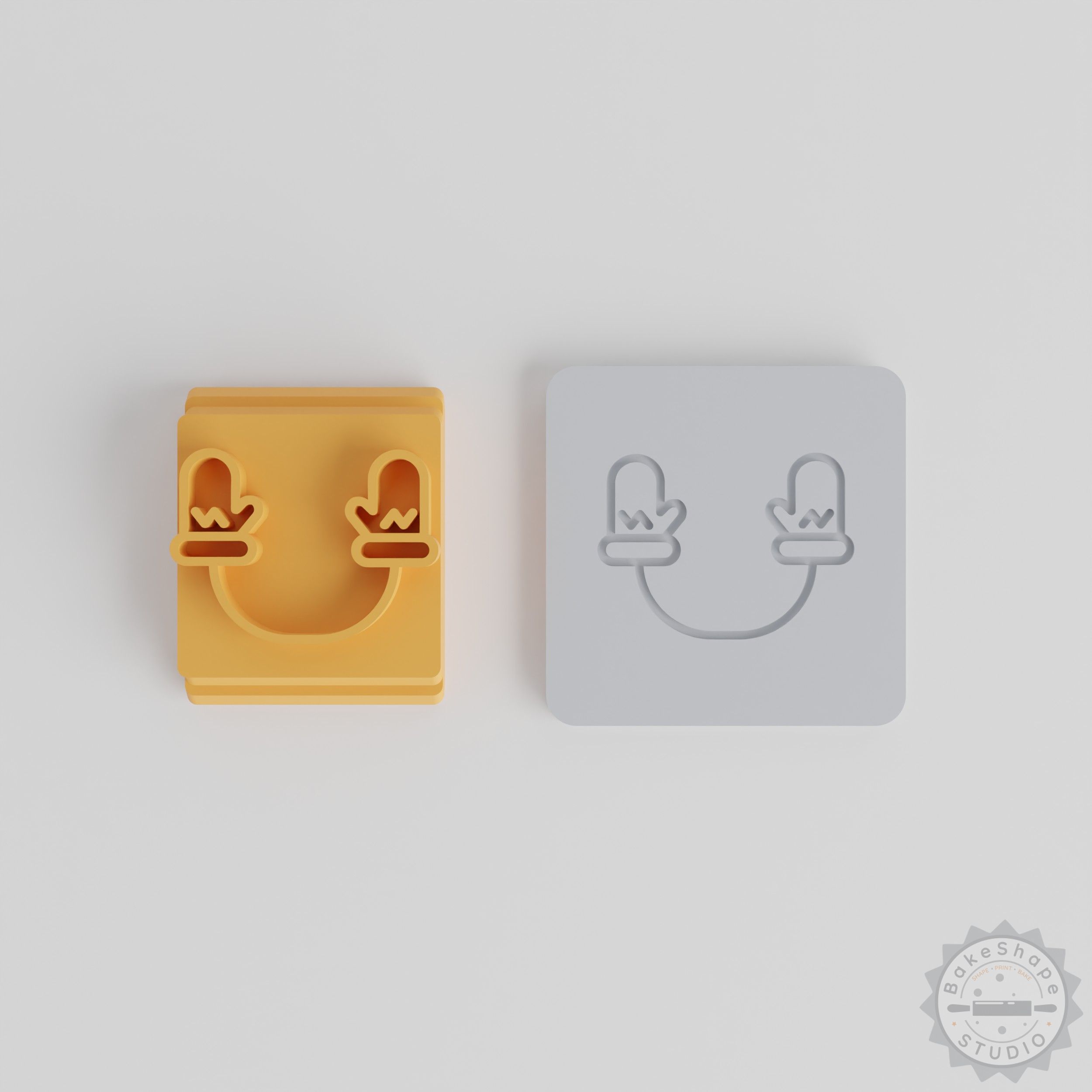 Mittens Stamp Tile Set for Clay and Cookies, 5 Sizes, Winter Holiday Crafting Tool