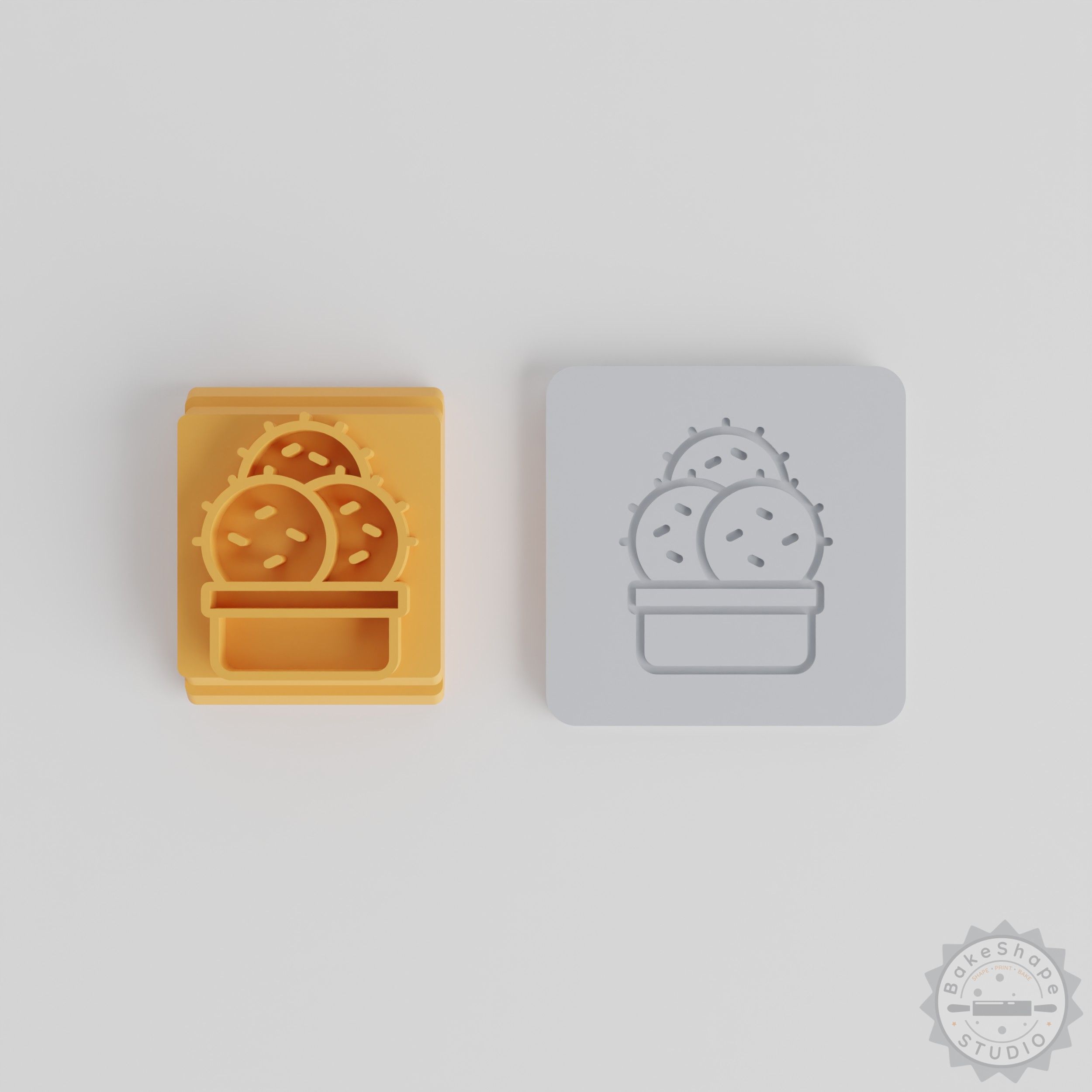 Cactus Stamp Tile Set for Clay, Cookies, Fondant, 5 Motif Sizes