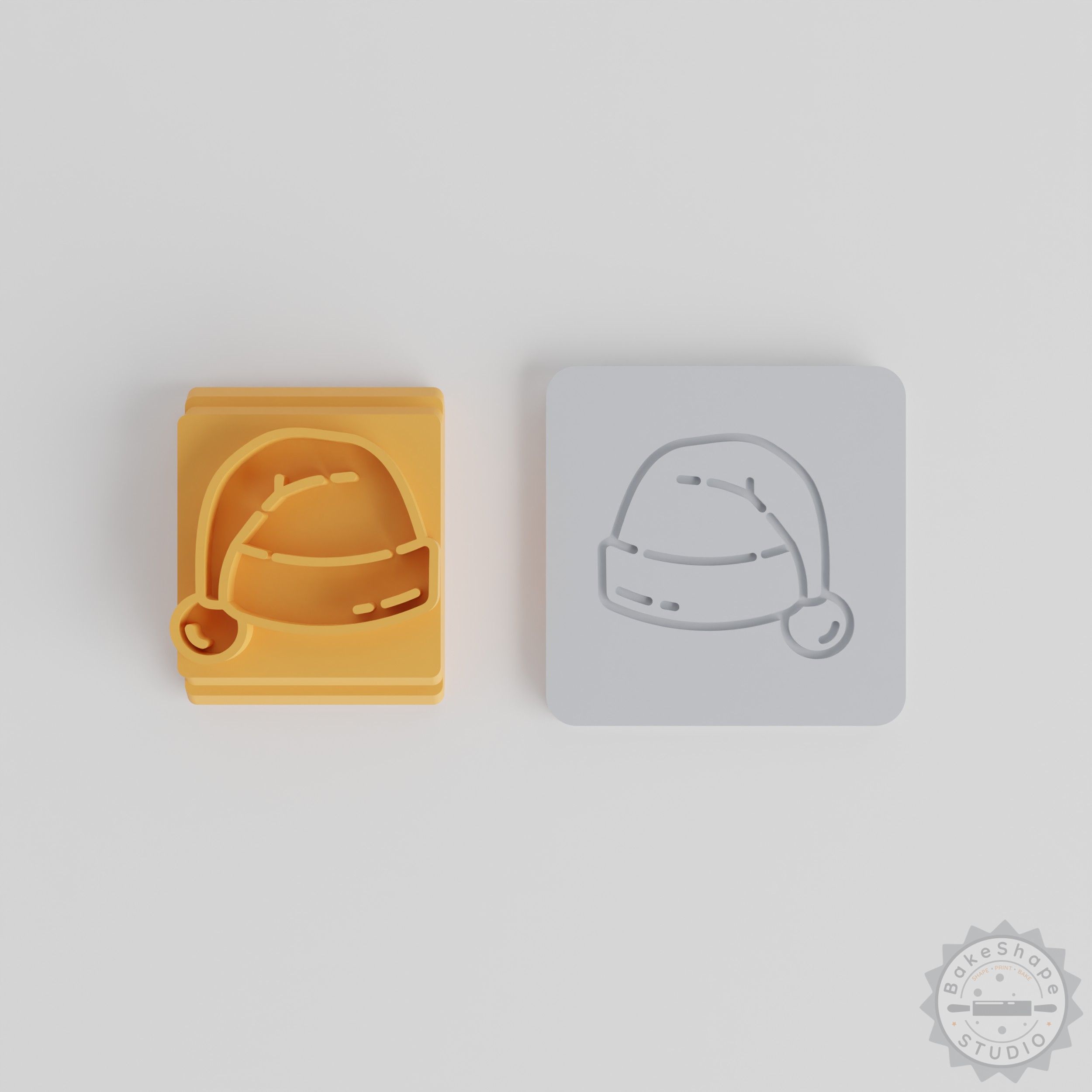 Santa Hat Stamp Tile Set, Festive Hat Motif, 5 Sizes for Clay, Cookies, Fondant
