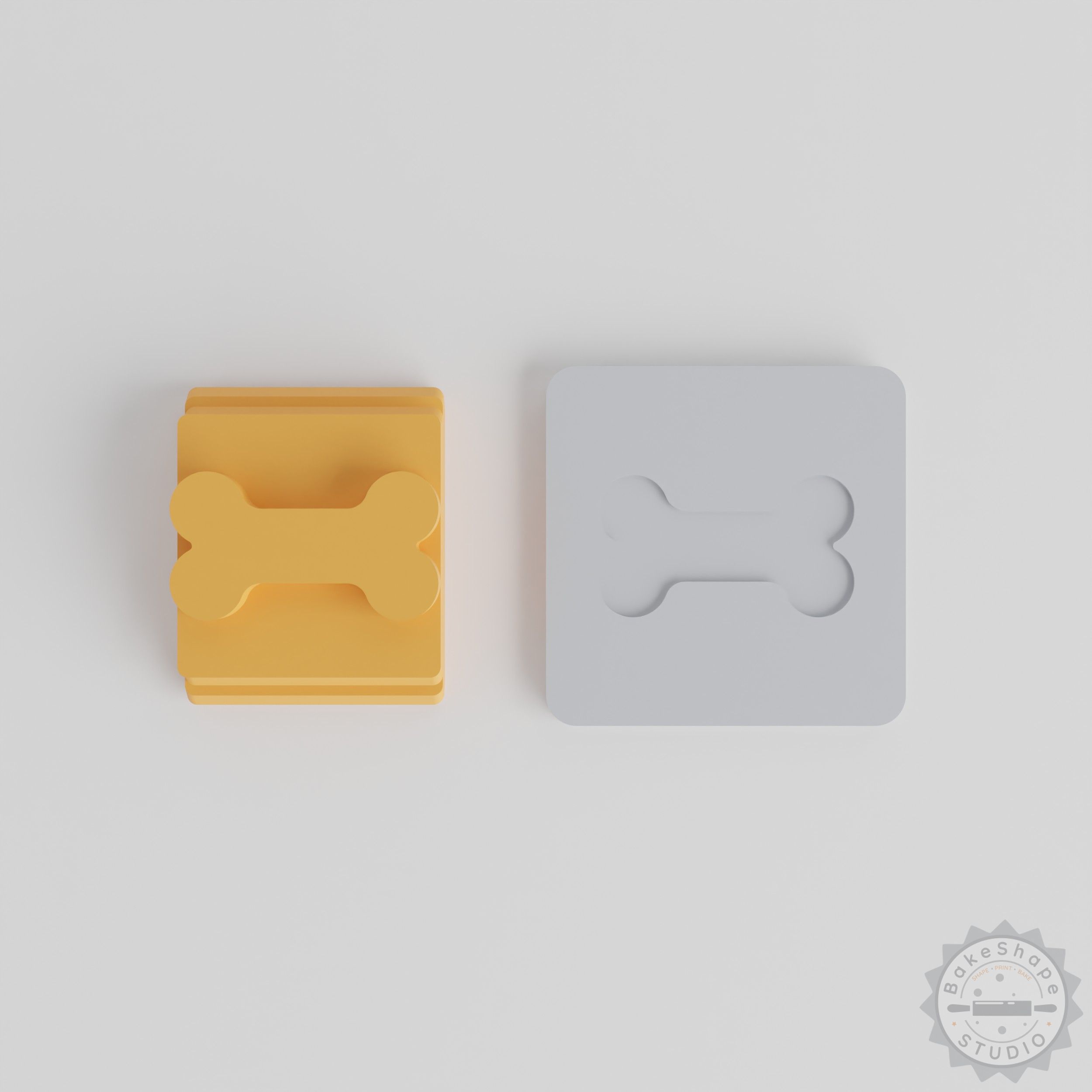 Bone Shape Stamp Tile Set, Perfect for Clay, Cookies, Fondant, Pet Snack Designs, 5 Motif Sizes
