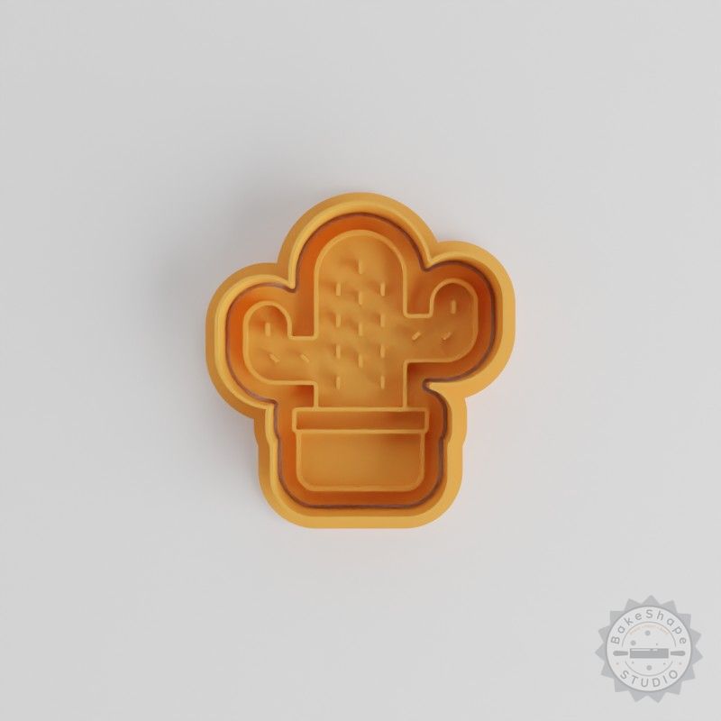 Mini Cactus Cookie Cutter and Stamp Set, Perfect for Fondant, 6-Piece, S/M/L Sizes