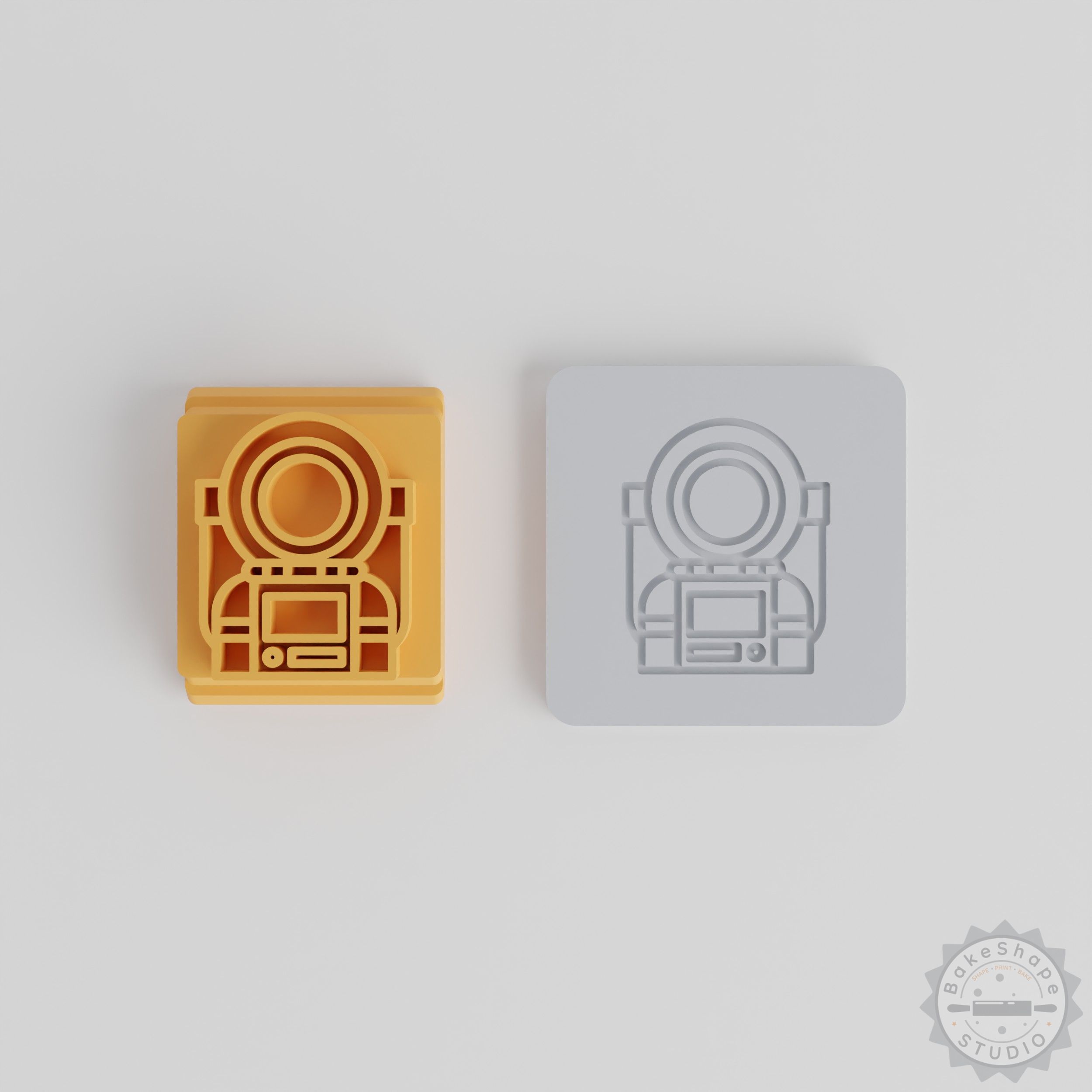 Astronaut Stamp Tile Set, 5 Sizes - Space Explorer Designs for Clay, Cookie, Fondant