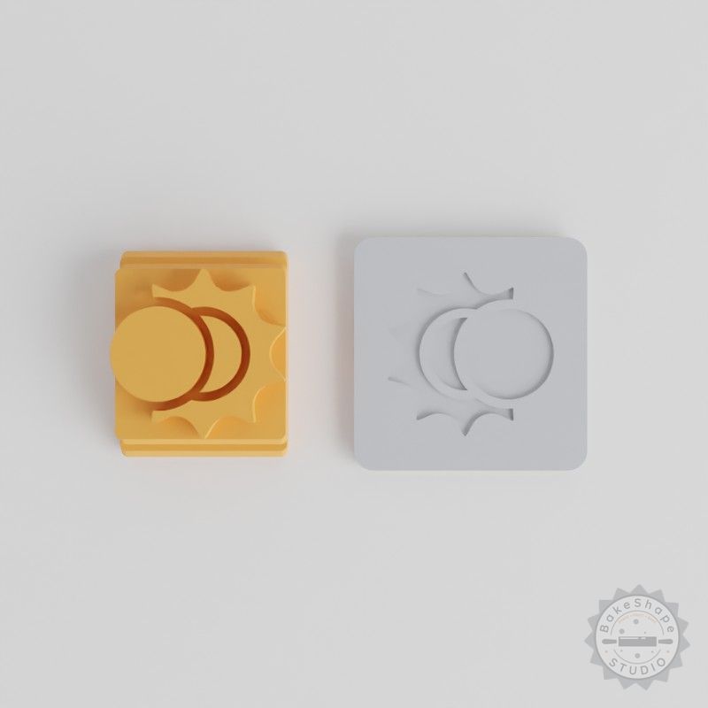 Eclipse Stamp Tile Set for Clay & Fondant, 5 Motif Sizes, Perfect for Cookies & Soft Materials
