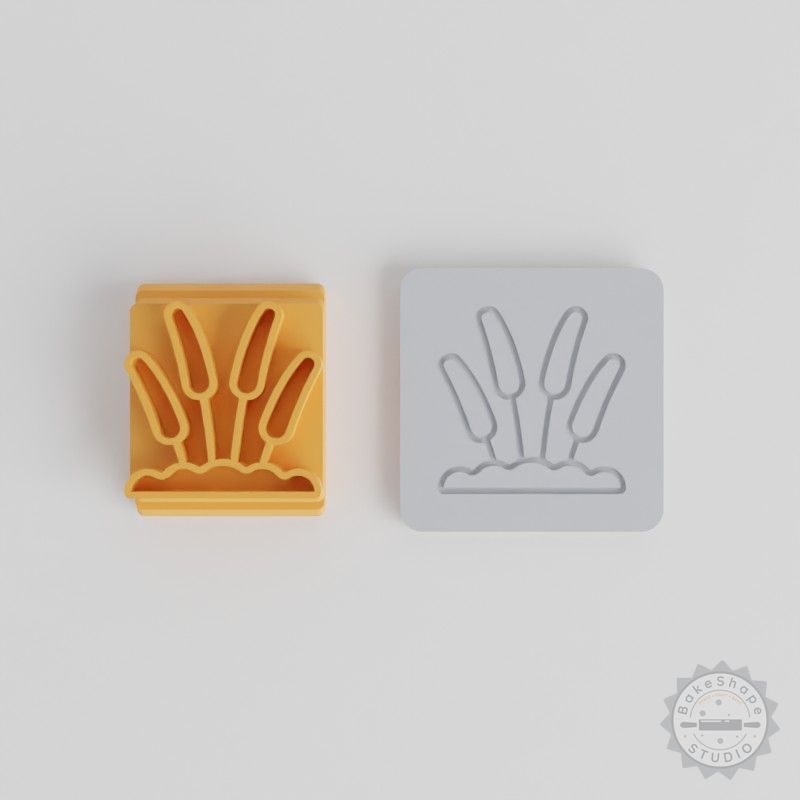 Cattail Stamp Tile Set for Clay, Cookies, Fondant - 5 Sizes, Perfect for Crafting