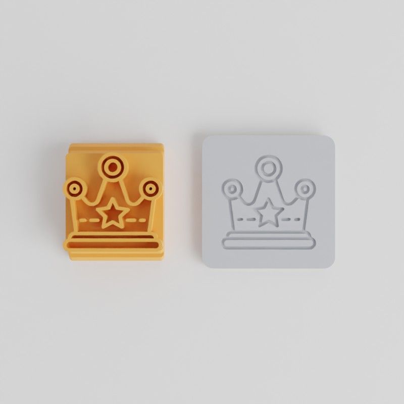 Crown Stamp Tile Set for Clay, Cookies, Fondant - 5 Sizes, Royal Tiara Motif