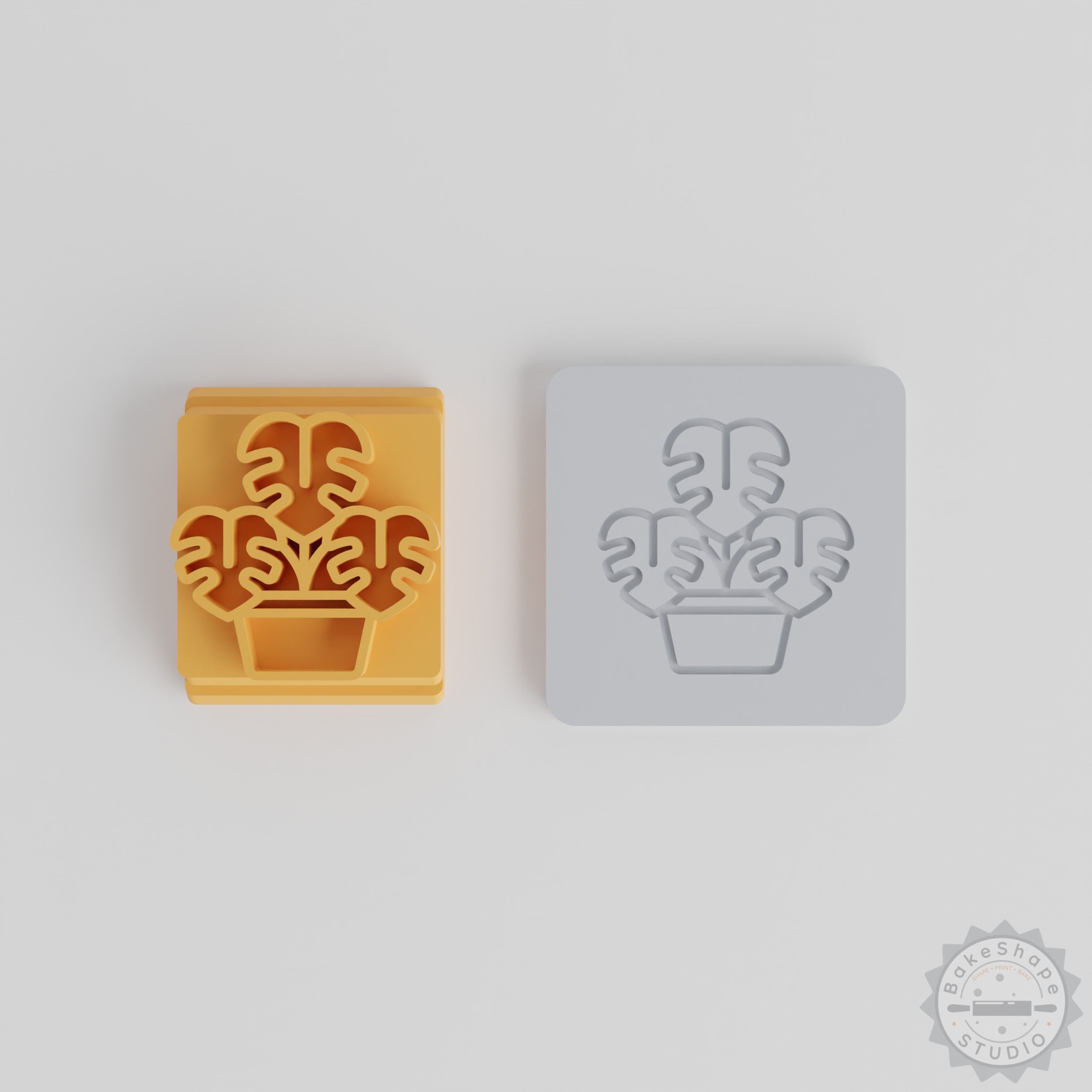 Monstera Stamp Tile Set for Clay, Cookies, Fondant - 5 Sizes 20-40mm, Tropical Leaf Motif