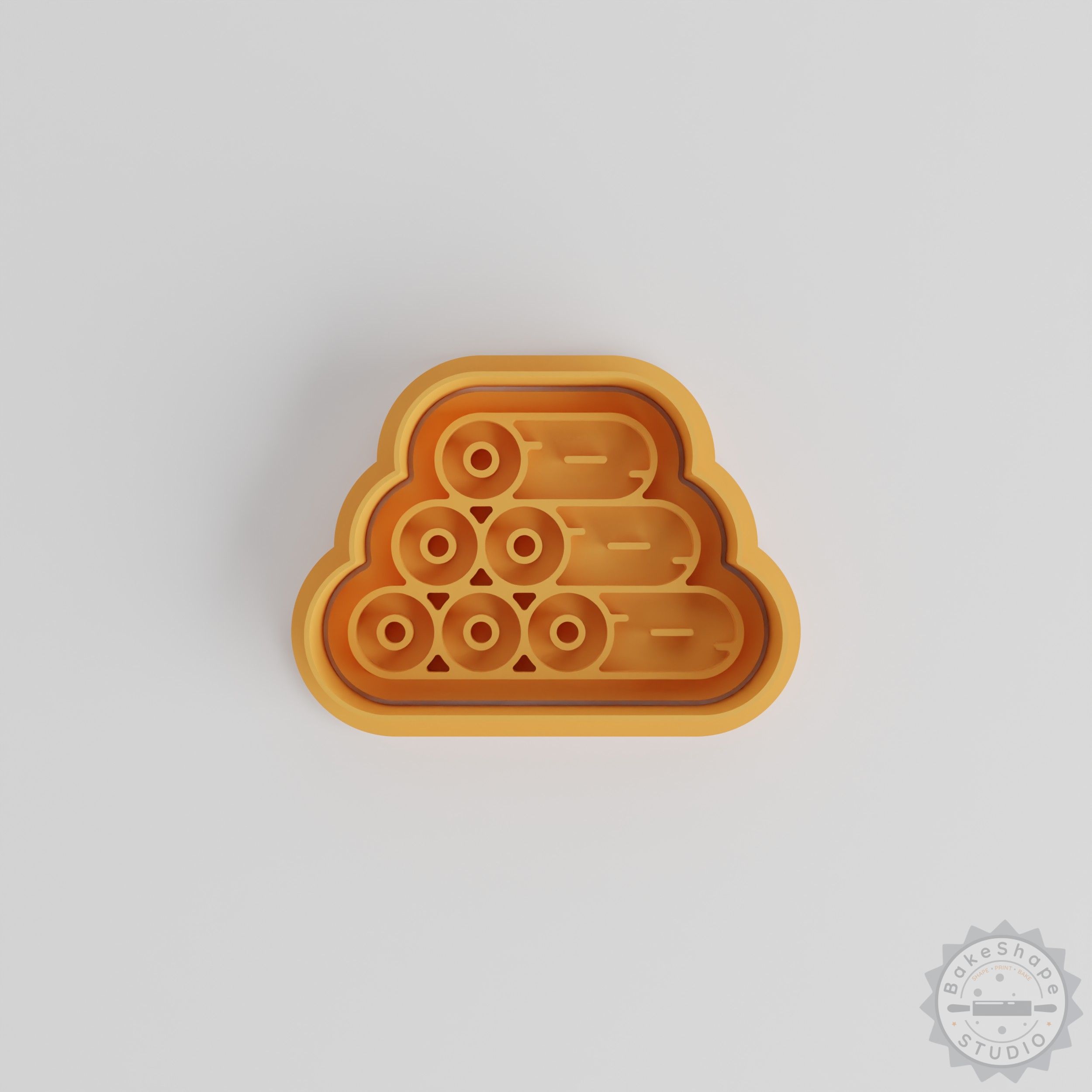 Firewood Shape Cutter and Stamp Set, Perfect for Cookies and Fondant, Rustic Log Design, 6 Pieces, S/M/L Sizes
