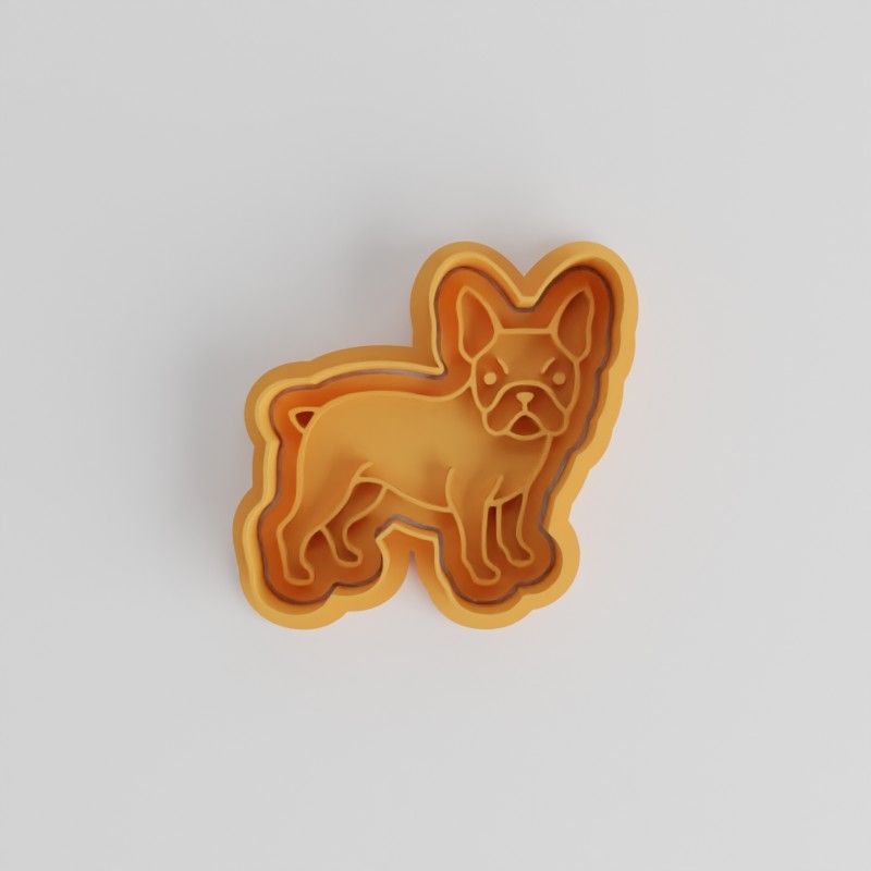 Boston Terrier Cookie Cutter and Stamp Set, 6 Piece, Dog Shape, Fondant Mold Tools