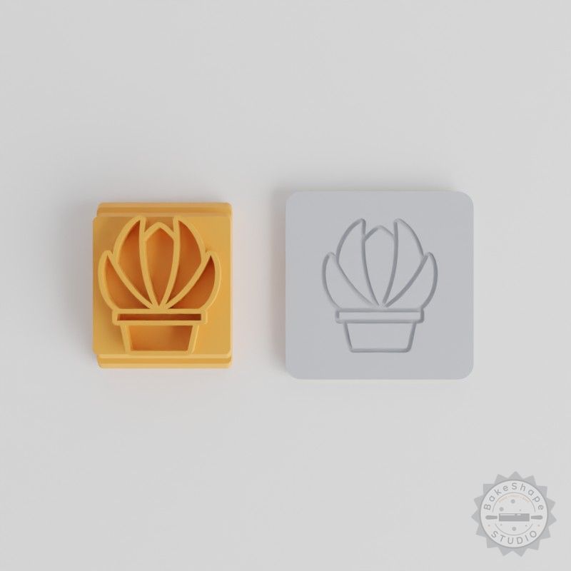 Echeveria Stamp Tile Set for Clay, Cookies, Fondant - 5 Unique Sizes, Succulent Design