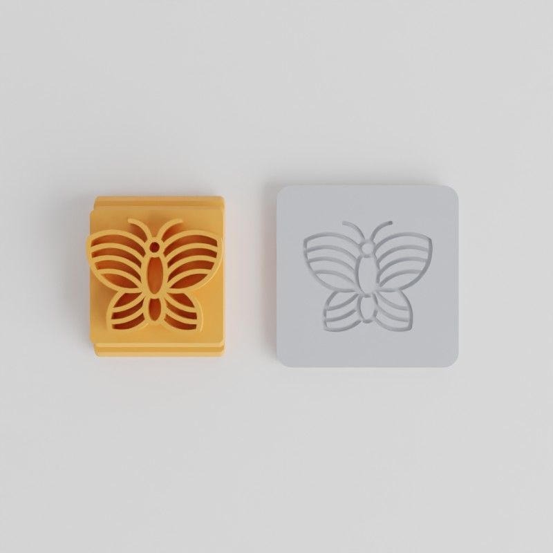 Butterfly Stamp Tile Set for Clay, Fondant & Cookies - 5 Motif Sizes