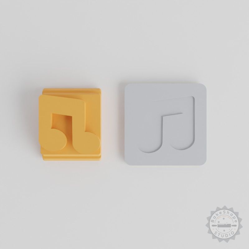 Music Note Stamp Tile Set, 5 Motif Sizes for Clay, Fondant, Cookies and Soft Materials