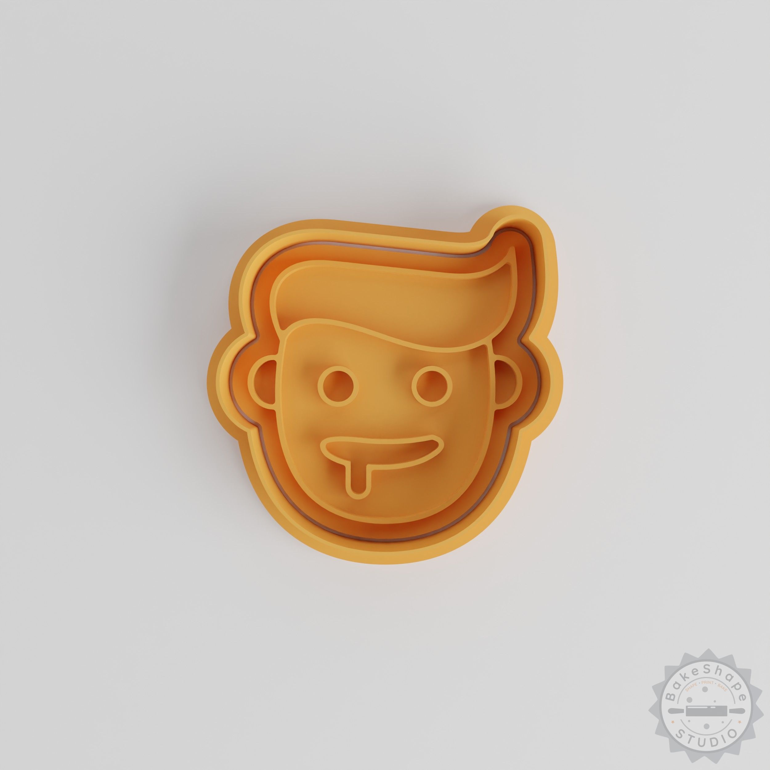 Cookie Cutter and Stamp Set, Tipsy Emoji Design, Ideal for Fondant, 3 Sizes, 6 Pieces