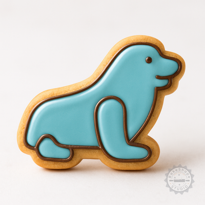Decorated example 1 of Seal Cookie Fondant Cutter Stamp Set, 6 Piece Sealife Shaped Cutters, Small Medium Large Sizes