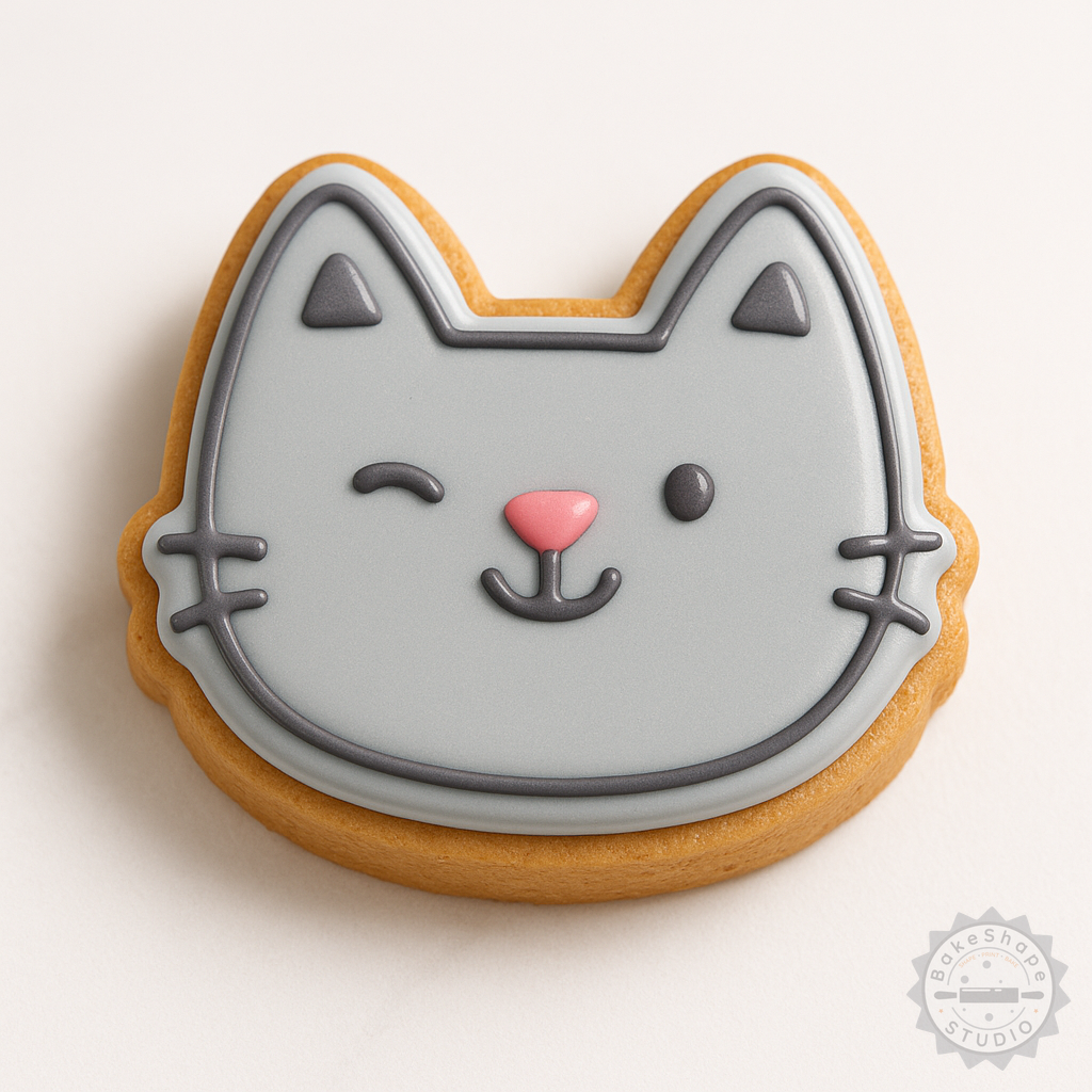 Decorated example 1 of Smile Cookie Shape Cutter & Stamp Set, 6-Piece, S/M/L Sizes for Cookies and Fondant