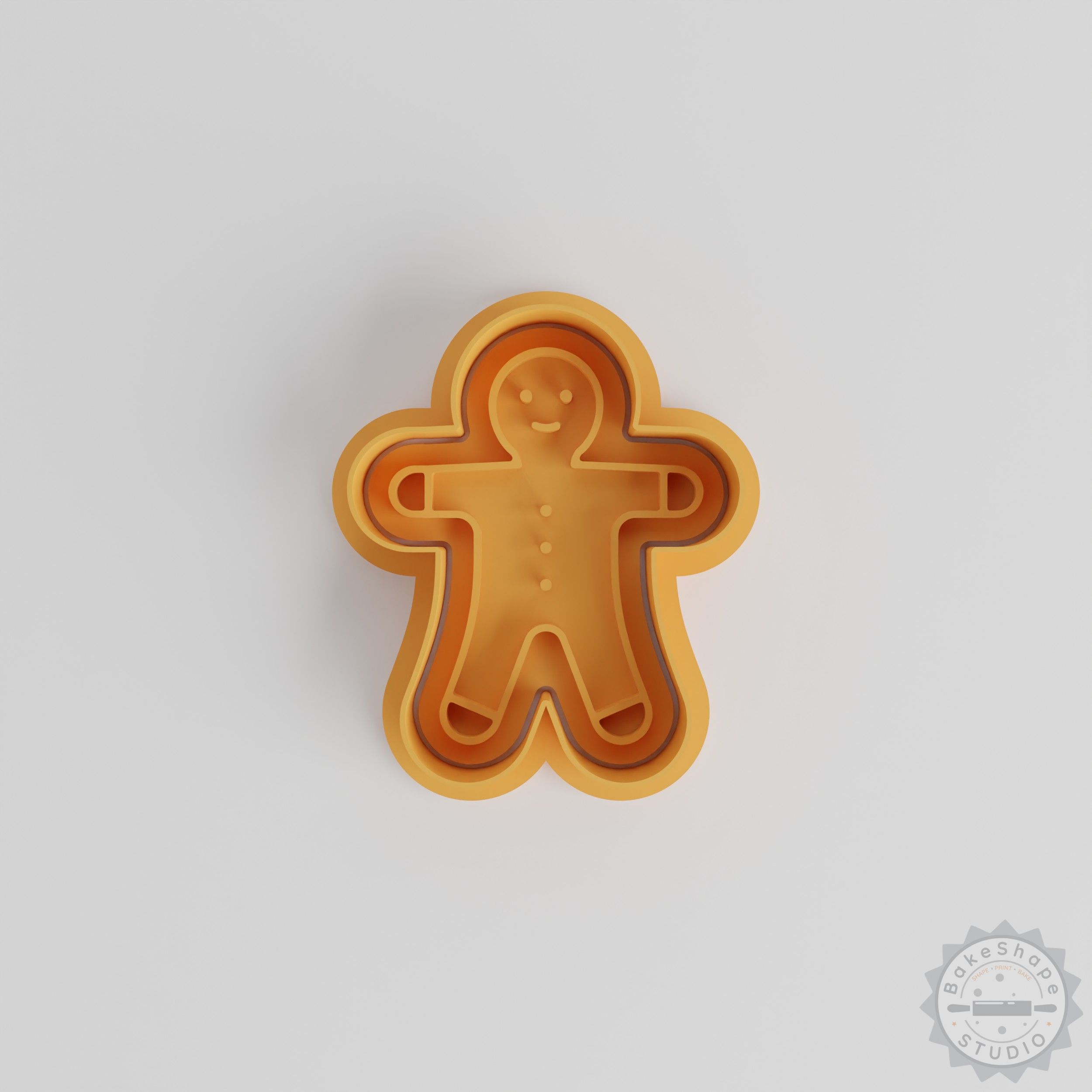 Gingerbread Man Cookie Cutter and Stamp Set, 3 Sizes, Holiday Baking, Christmas Ginger Biscuit