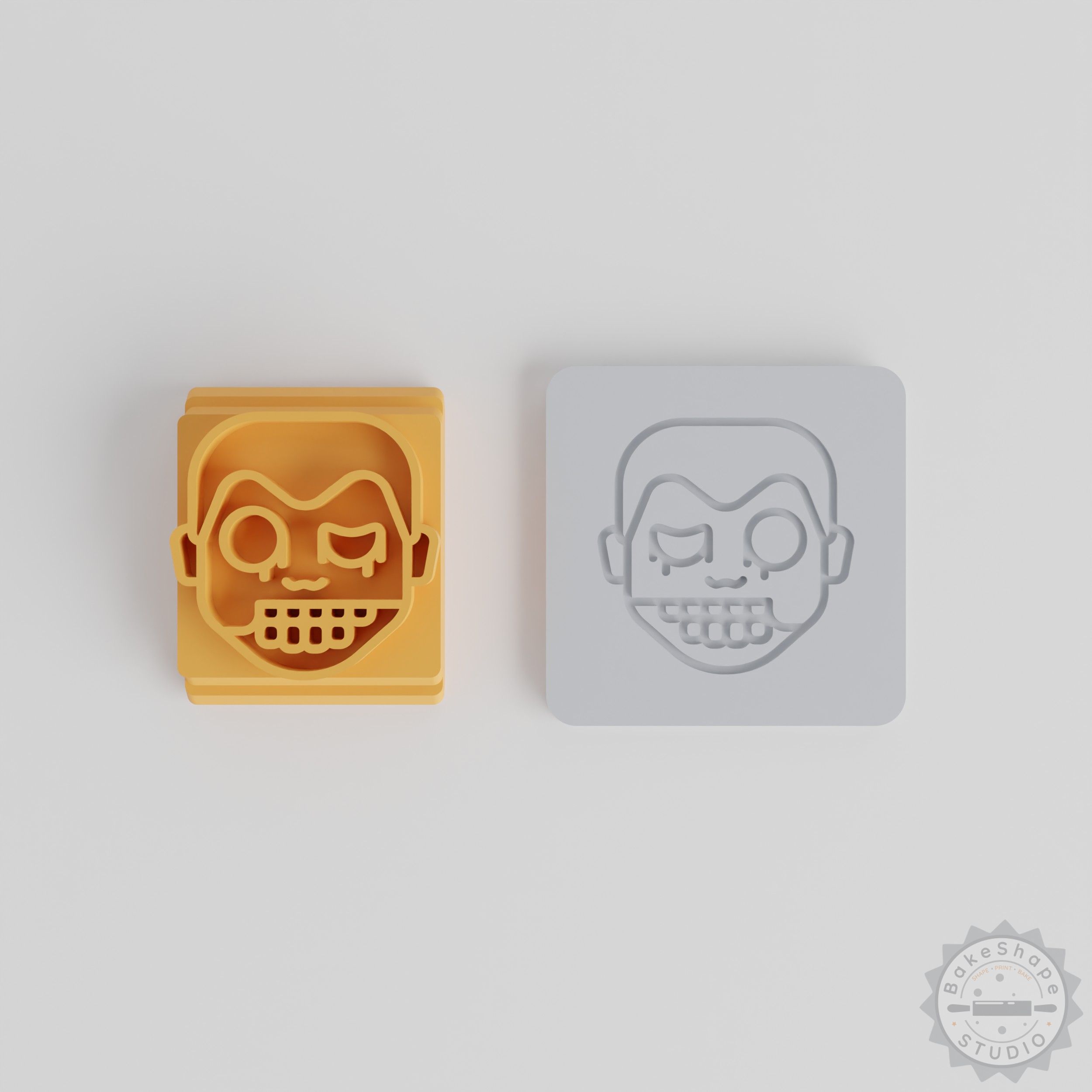 Zombie Boy Stamp Tile Set, 5 Sizes for Clay, Cookie, Fondant Designs