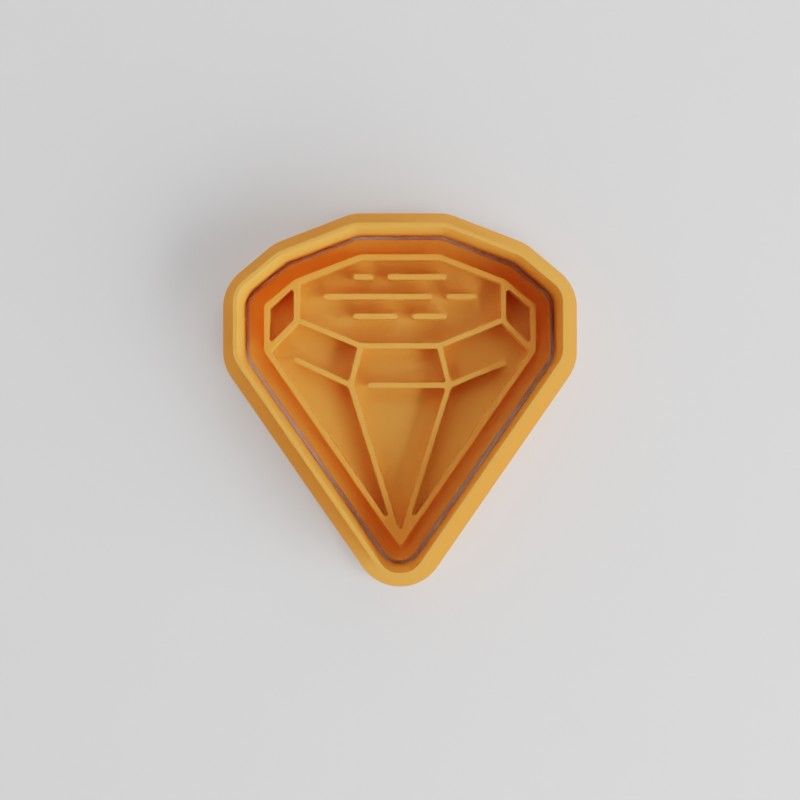 Gem Shape Cookie Cutter & Stamp Set, 6 Pieces, Perfect for Fondant, Includes 3 Sizes