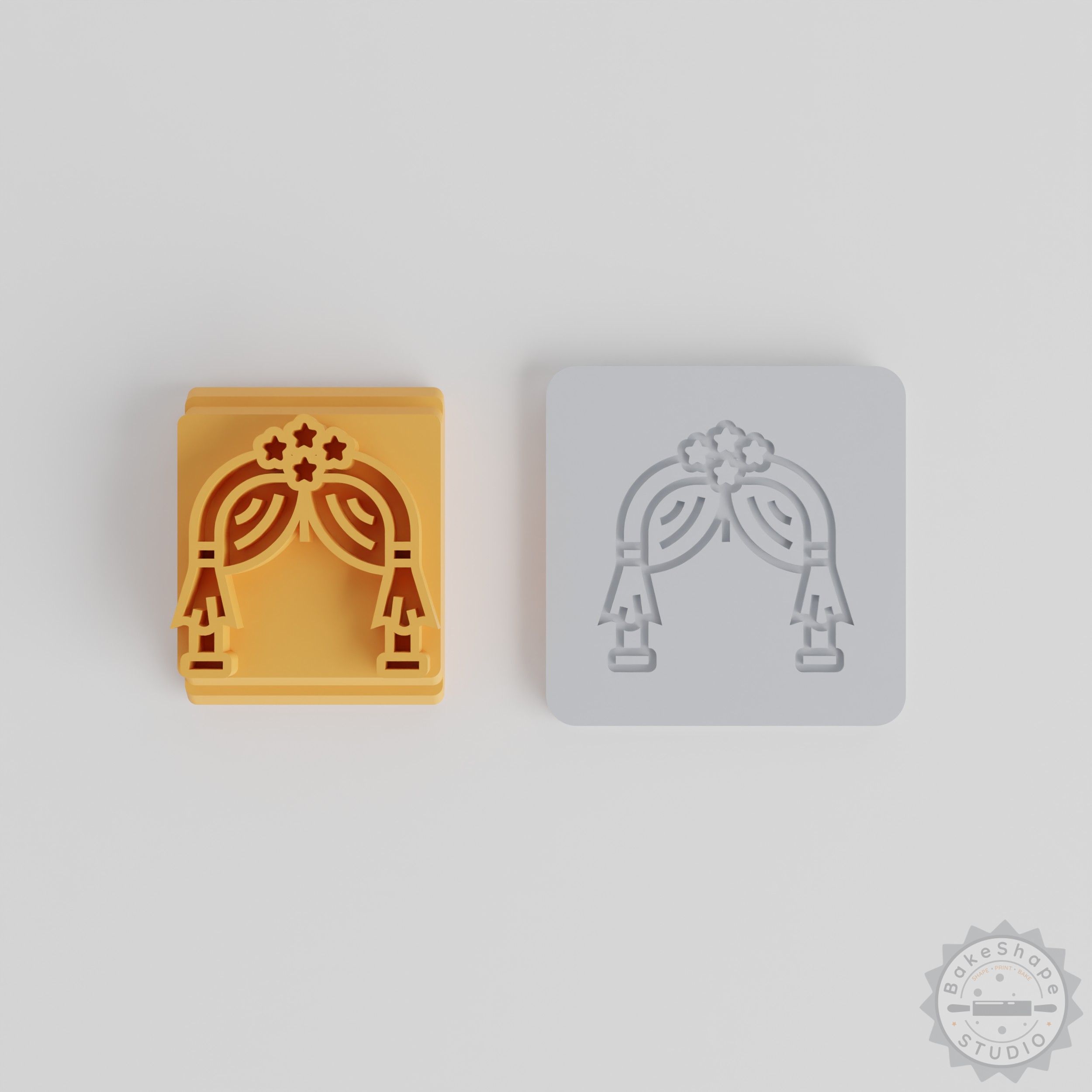 Stamp tile set clay and cookie decorative arch stamps STL for 3D printing