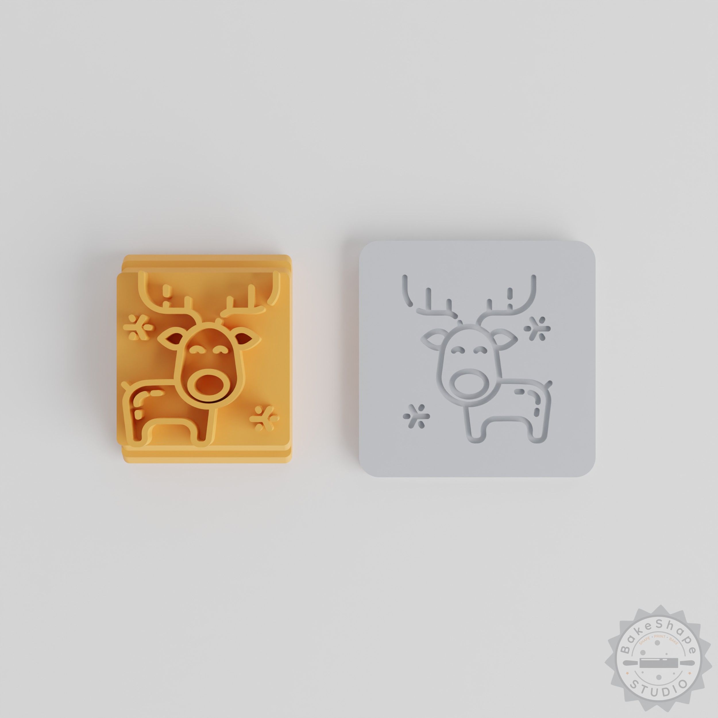 Deer Stamp Tile Set, 5 Sizes, Perfect for Clay, Cookies, Festive Holiday Designs