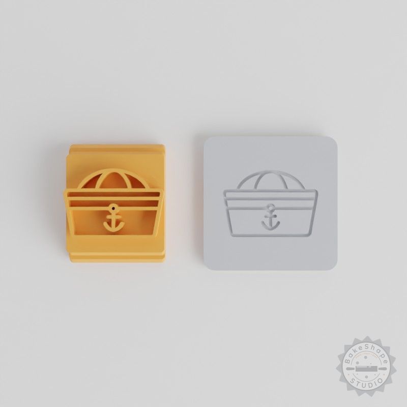 Sailor Hat Stamp Tile Set for Clay & Fondant, 5 Motif Sizes, Nautical Captain's Cap