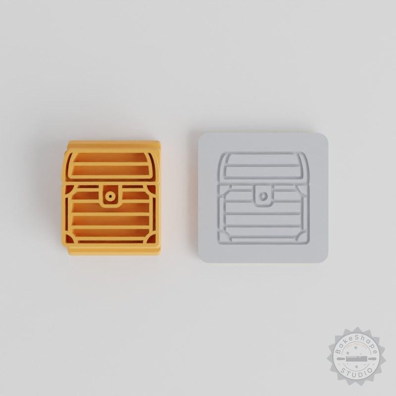 Treasure Chest Stamp Tile Set, 5 Motif Sizes for Clay, Fondant, Cookie Decoration