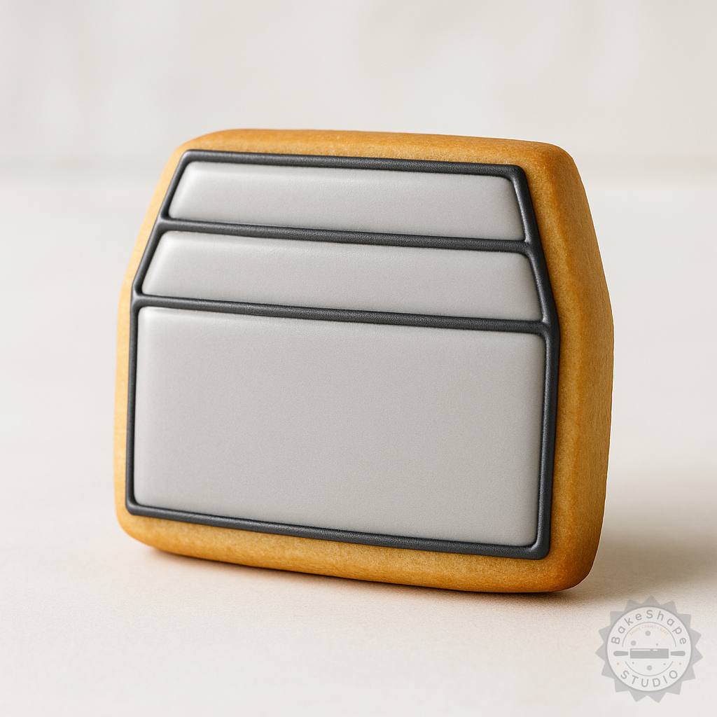 Decorated example 1 of Cookie Shape Cutter Set with Stamp, S/M/L Sizes – 6-Piece Box for Fondant and Baking