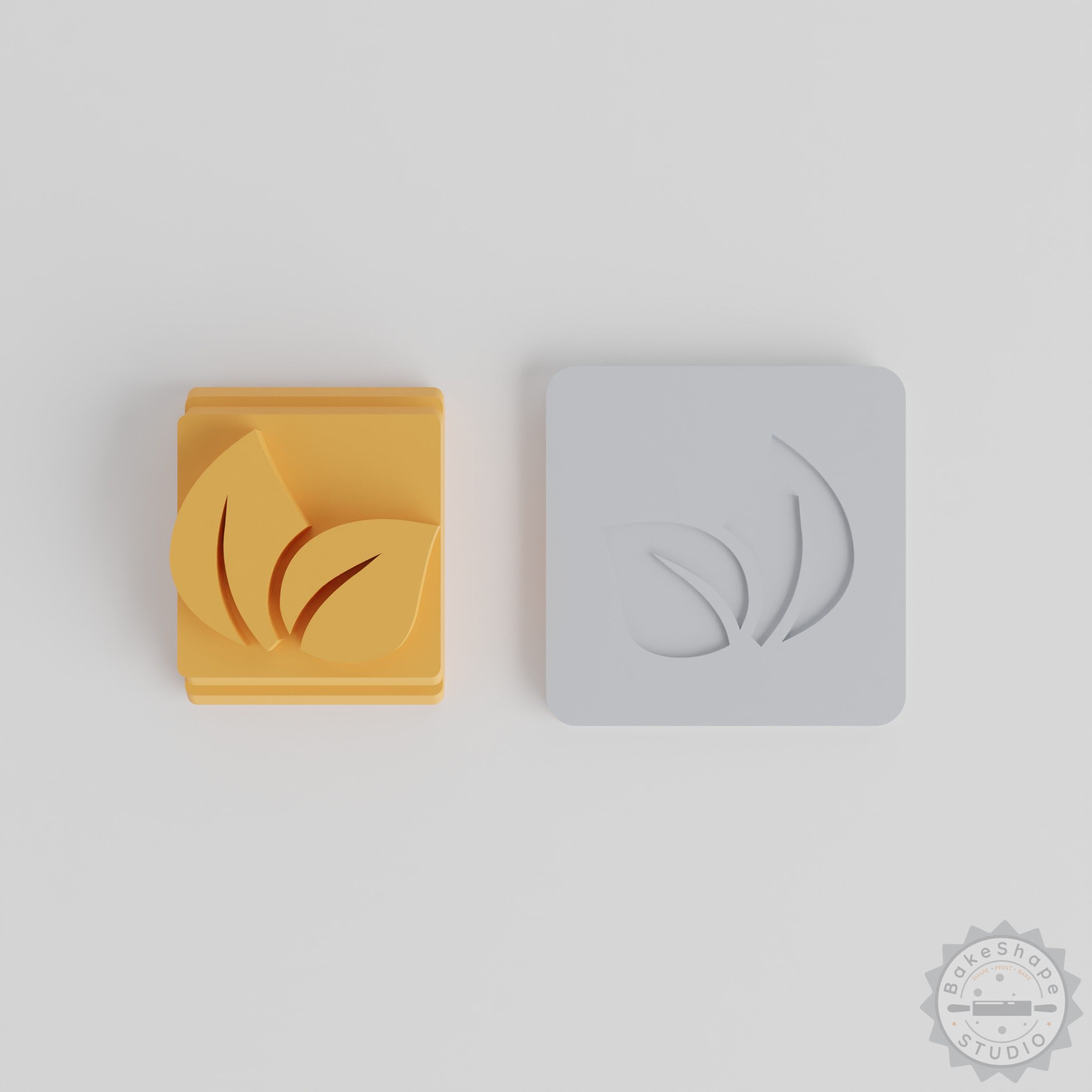 Leaf Stamp Tile Set, 5 Sizes for Clay, Cookie, Fondant Crafting