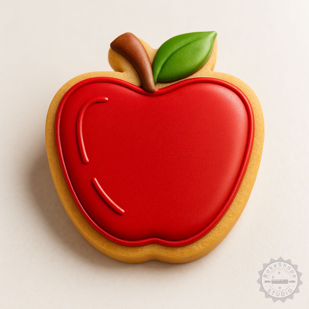 Apple shape cutter and stamp set STL for cookie cutters and fondant decorations