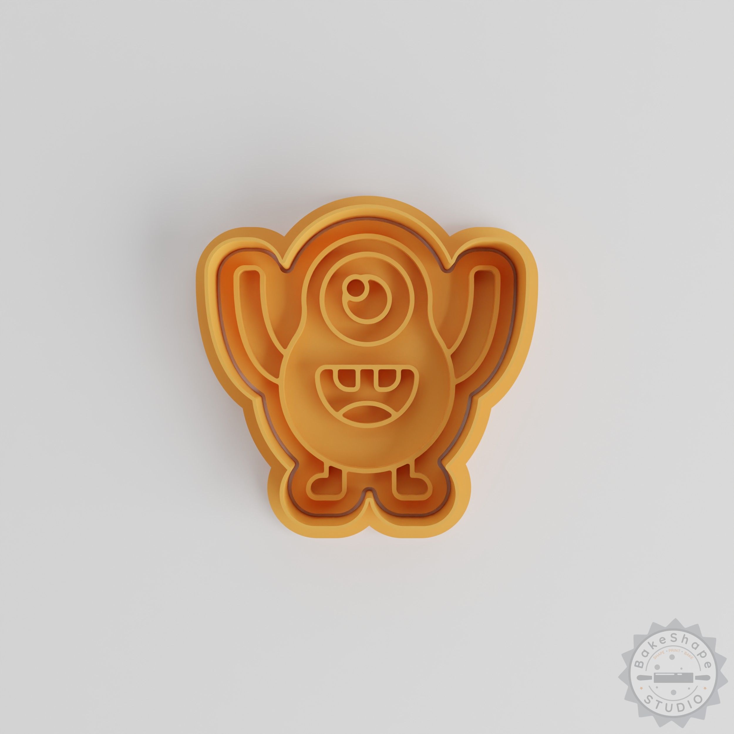 Pear Shape Monster Cookie Cutter Set, Fondant Stamp Pack, 6-Piece Baking Tool, 3 Sizes