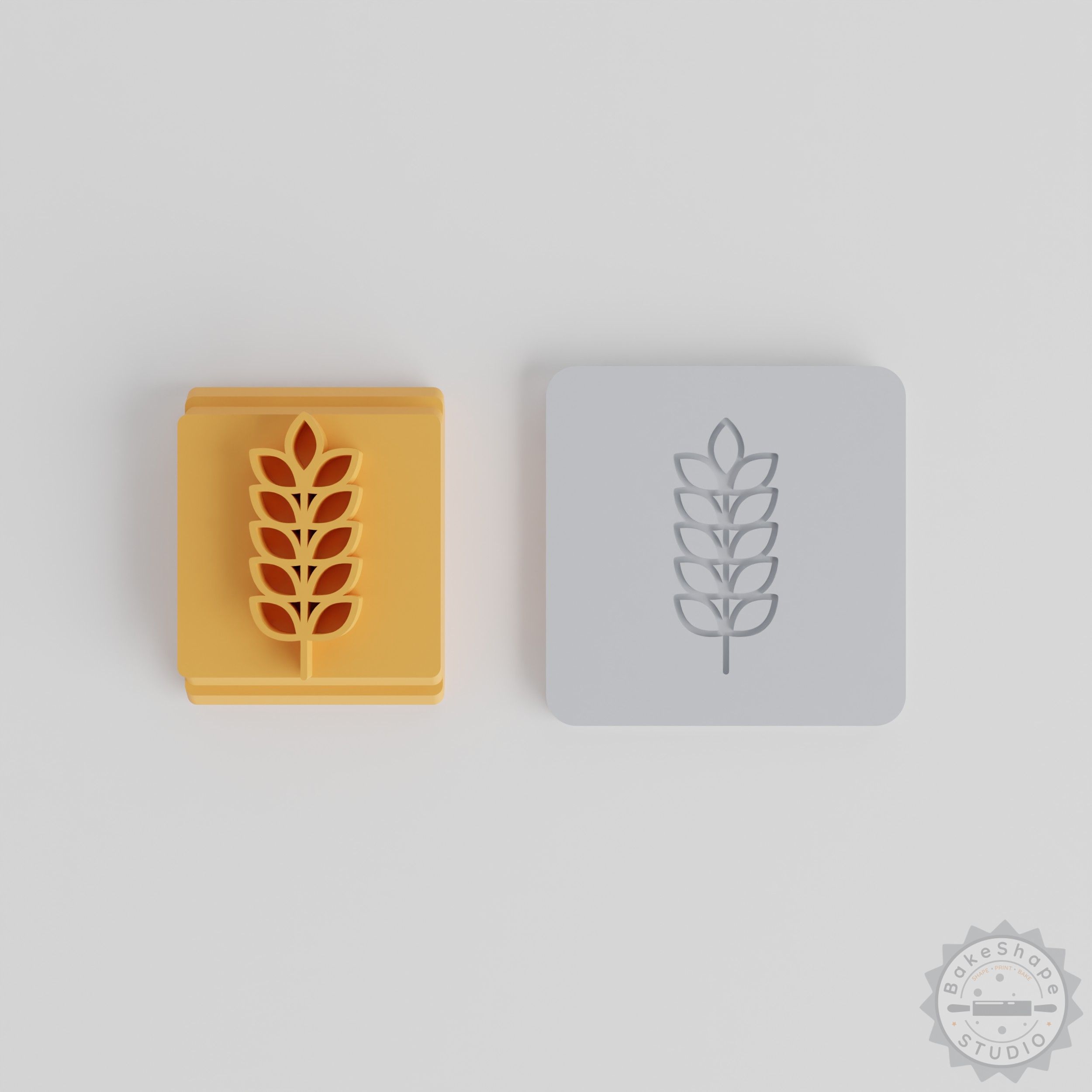 Wheat Stamp Tile Set for Clay & Cookies, 5 Unique Sizes, Harvest Motif, Perfect for Fondant & Soft Materials