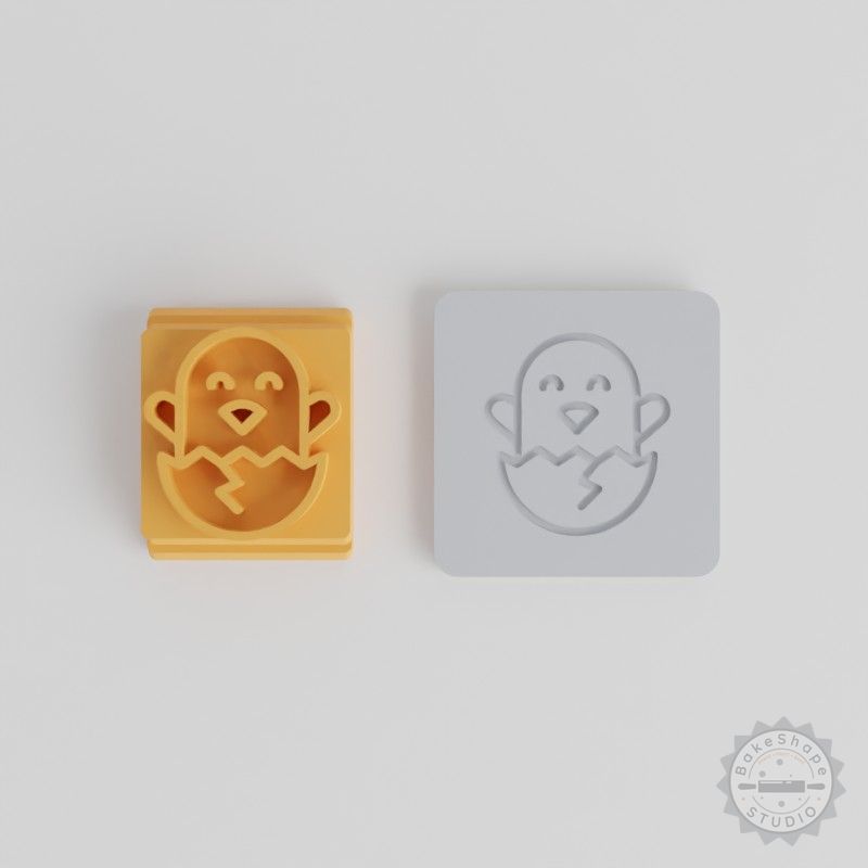 Chickling Stamp Tile Set, 5 Sizes for Clay, Cookies, Fondant, Easter Spring Chick Design