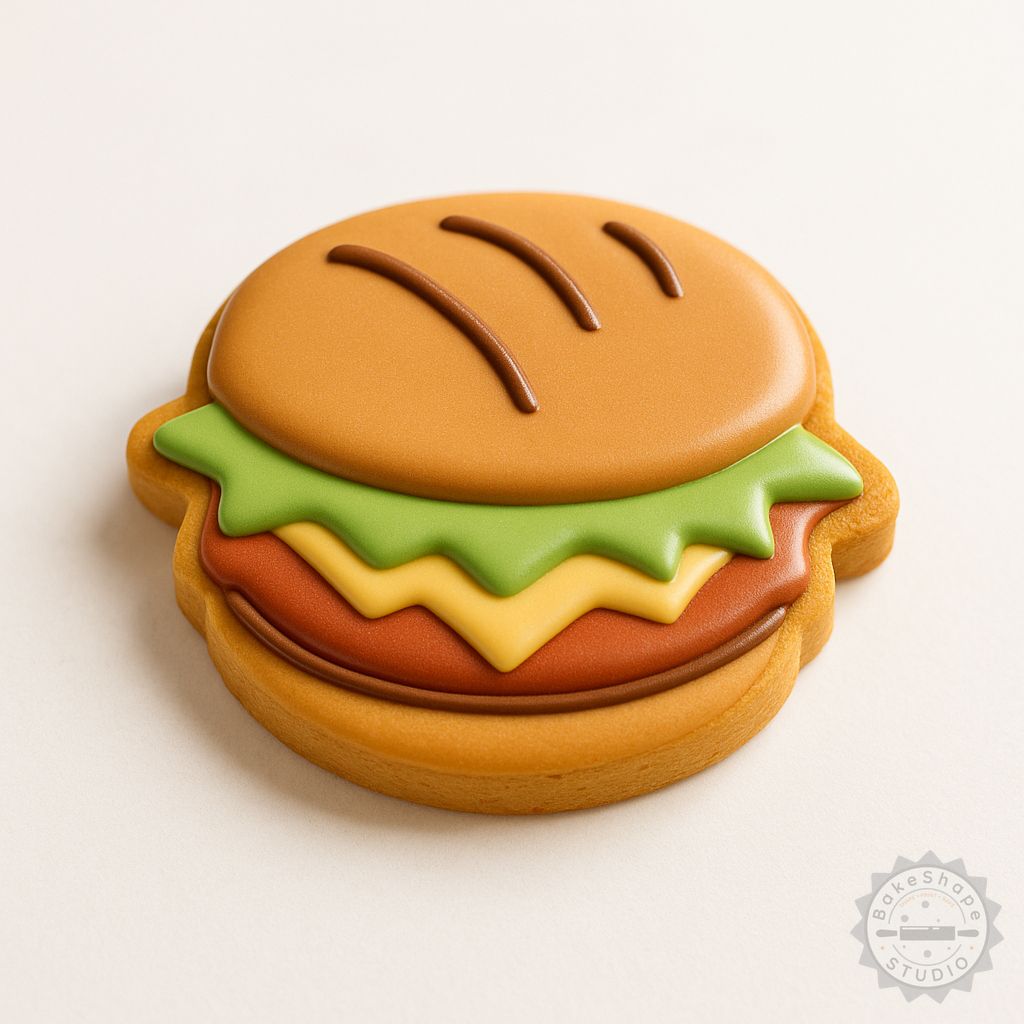 Hamburger shape cutter and stamp STL files for cookies and fondant 3D printing